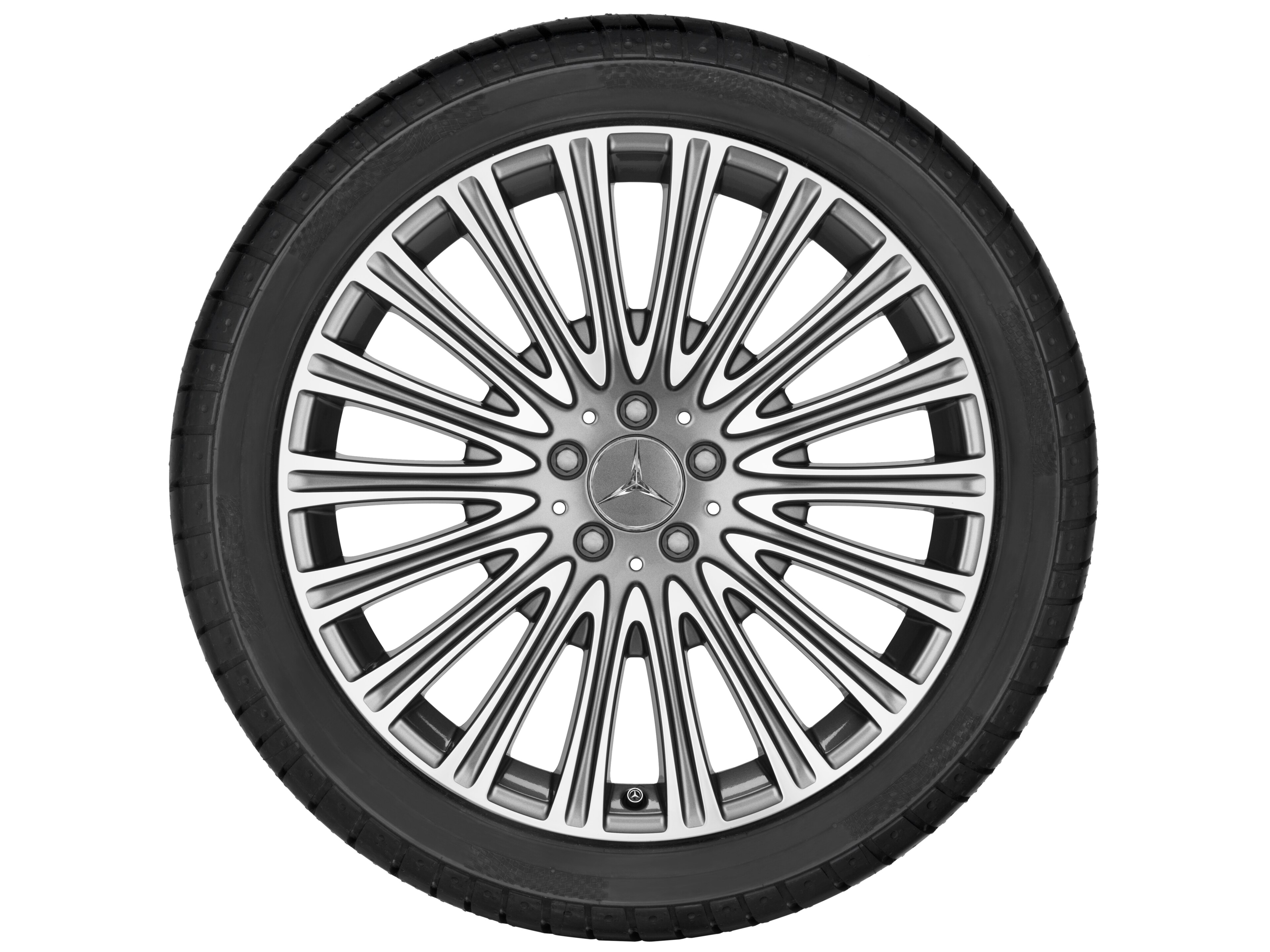 Vielspeichen-Rad, 50,8 cm (20 Zoll), glanzgedreht - 8 J x 20 ET 43, grau Himalaya, glanzgedreht