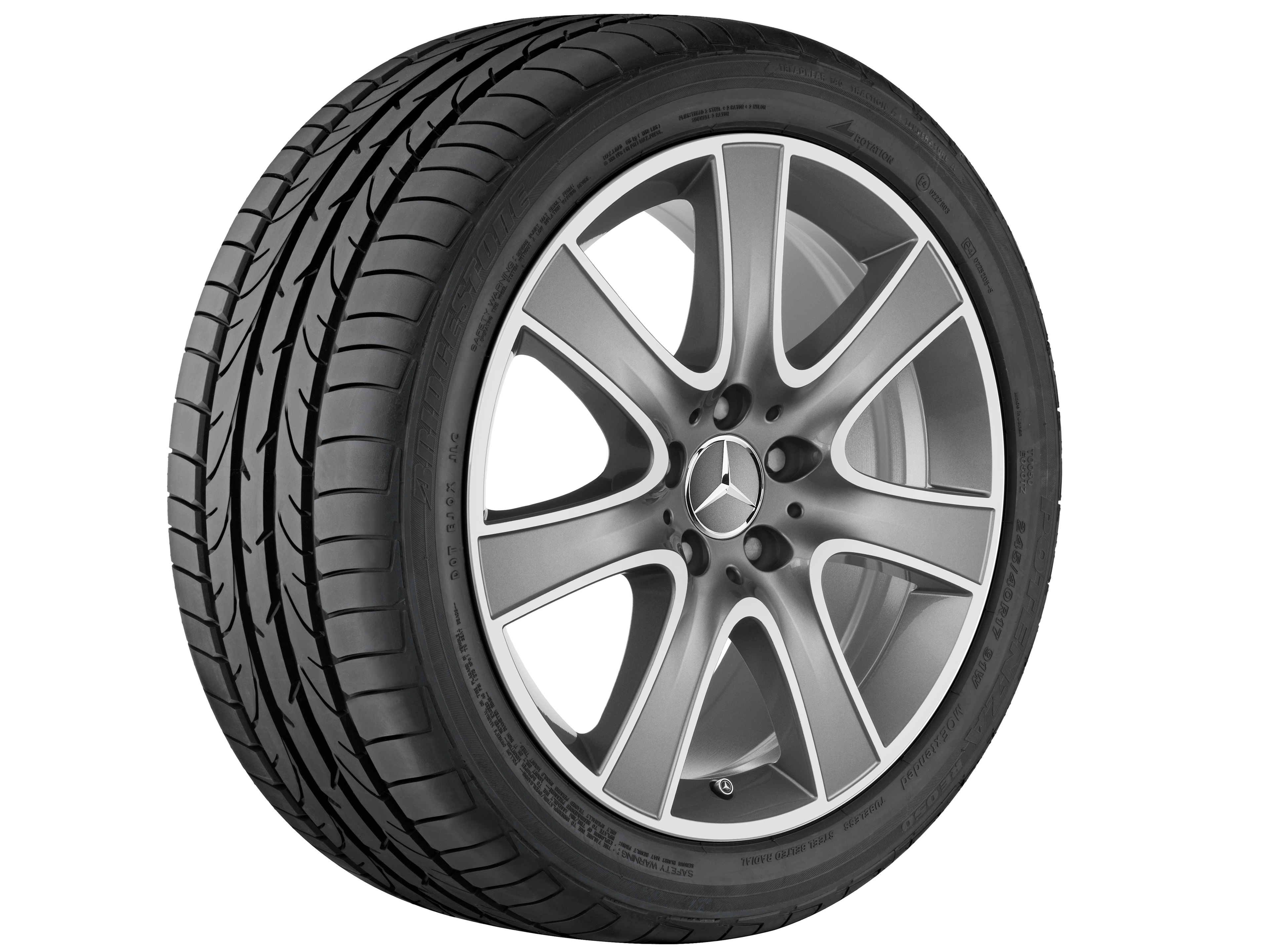 7-Speichen-Rad, 45,7 cm (18 Zoll) - 8 J x 18 ET 41, grau Himalaya, glanzgedreht