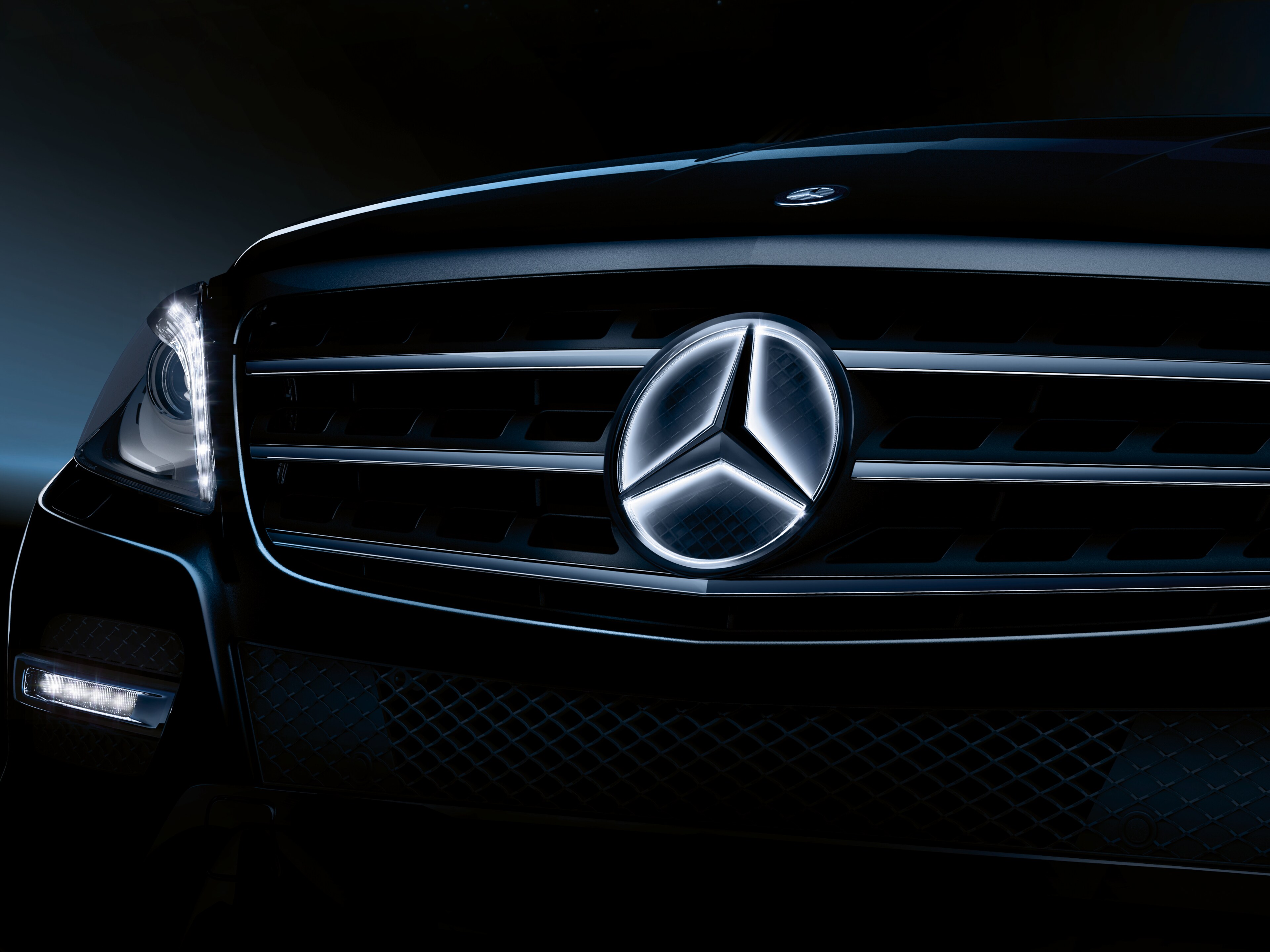 Mercedes Stern beleuchtet, Steuergerät, permanent Beleuchtung - schwarz