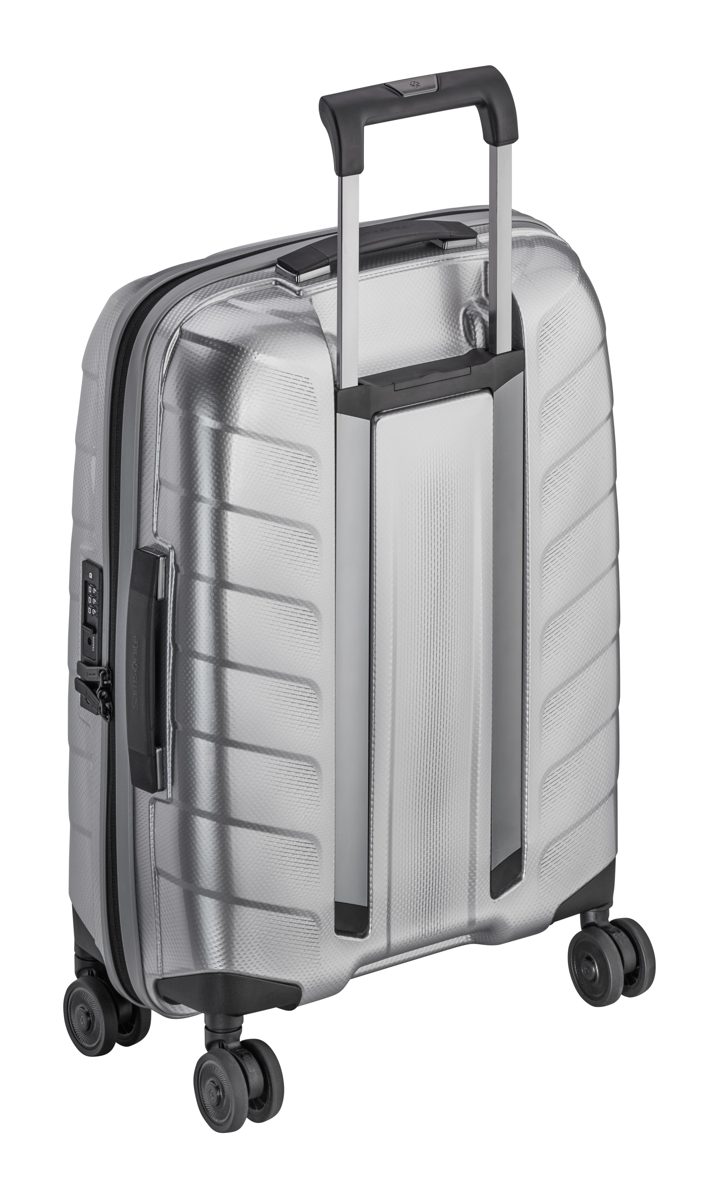 Koffer, Spinner 55 - silberfarben, Polypropylen / Polyester, Samsonite, 38 l