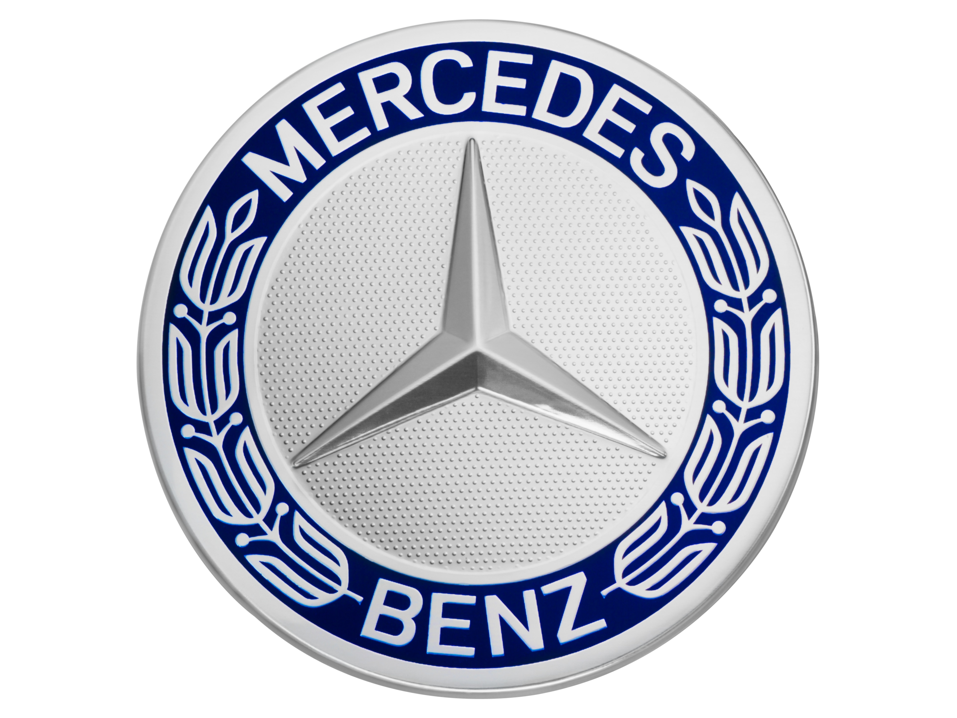 Radnabenabdeckung, Stern mit Lorbeerkranz, klassisches Design - blau