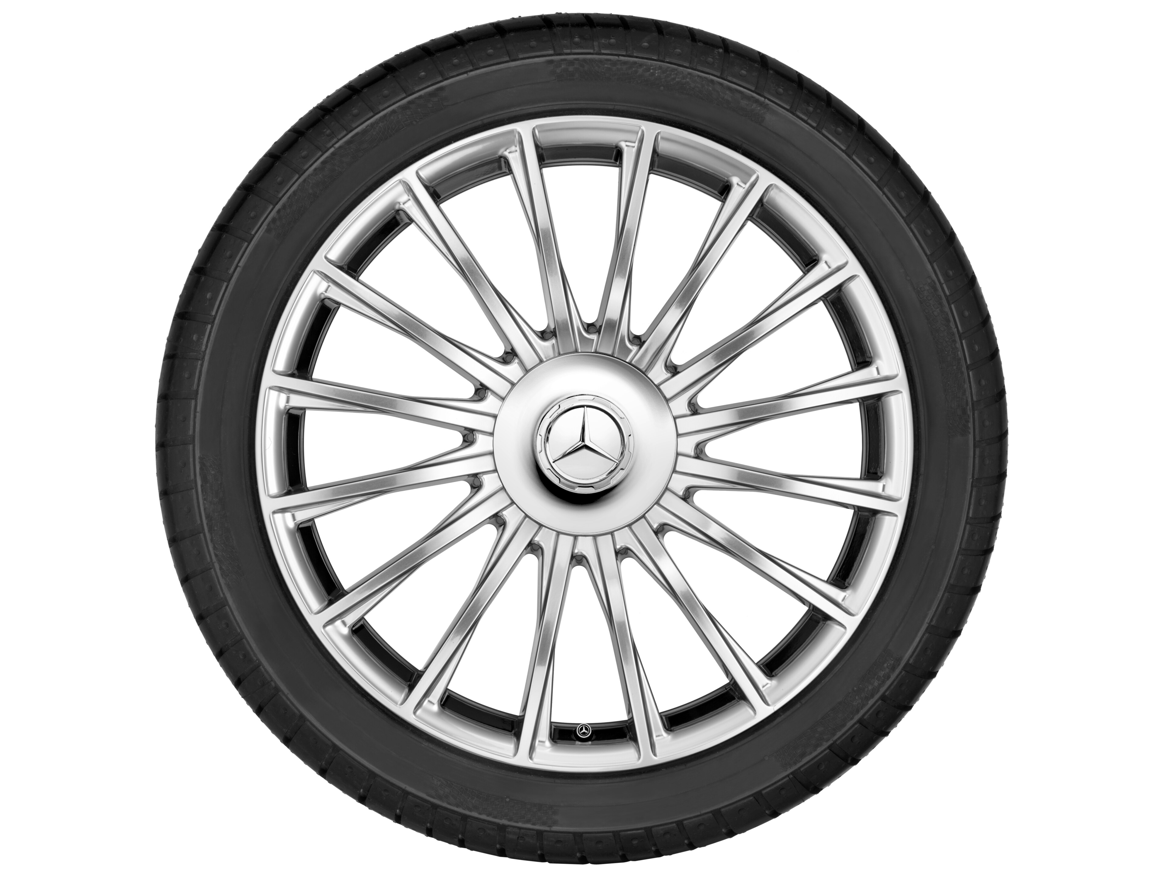 Vielspeichen-Rad, 50,8 cm (20 Zoll) - 8,5 J x 20 ET 38, silberfarben, poliert