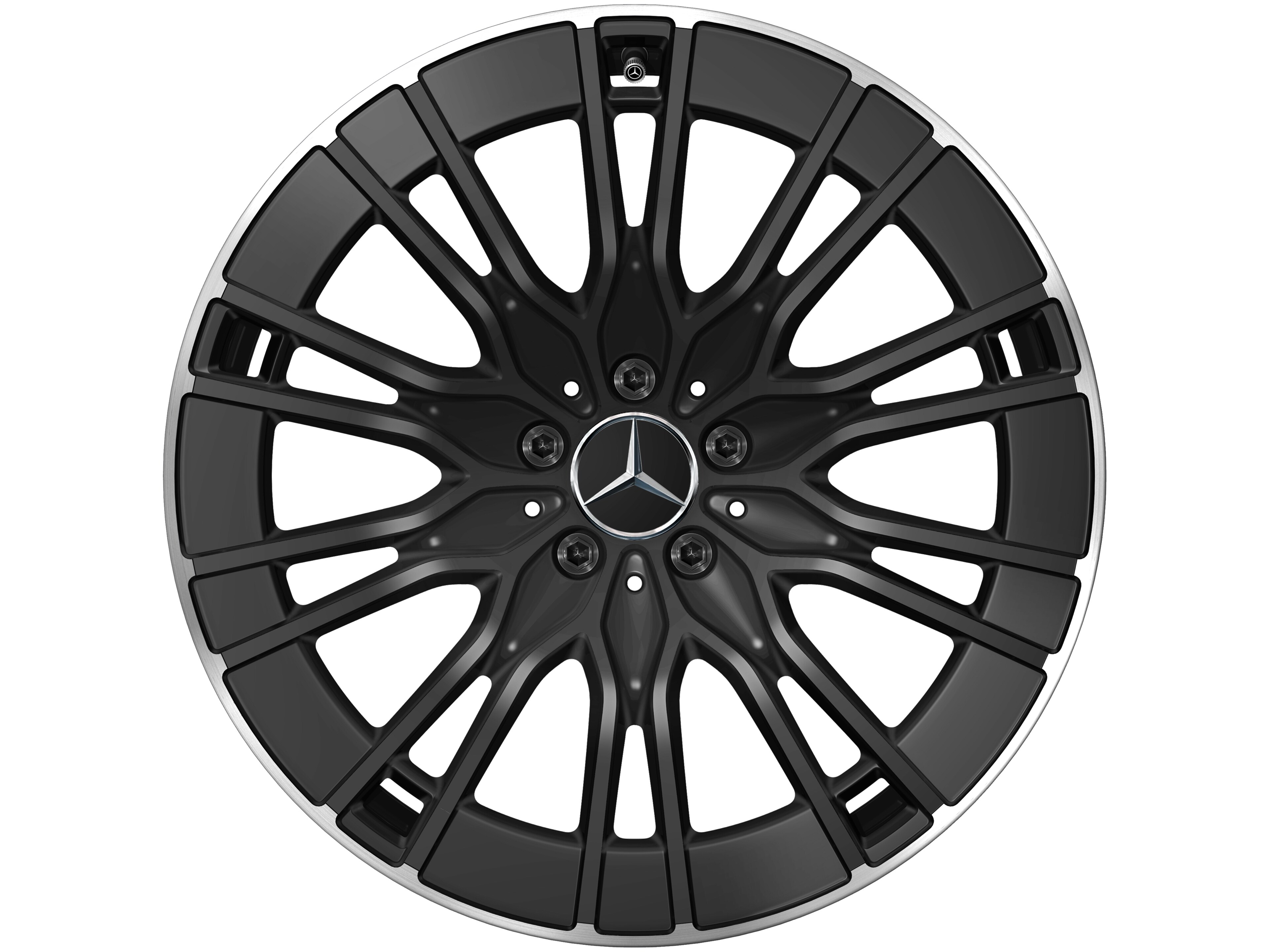 10-Doppelspeichen-Rad, Aero, 50,8 cm (20 Zoll), Felgenhorn glanzgedreht - 8,5 J x 20 ET 35,5, schwarz, glanzgedreht
