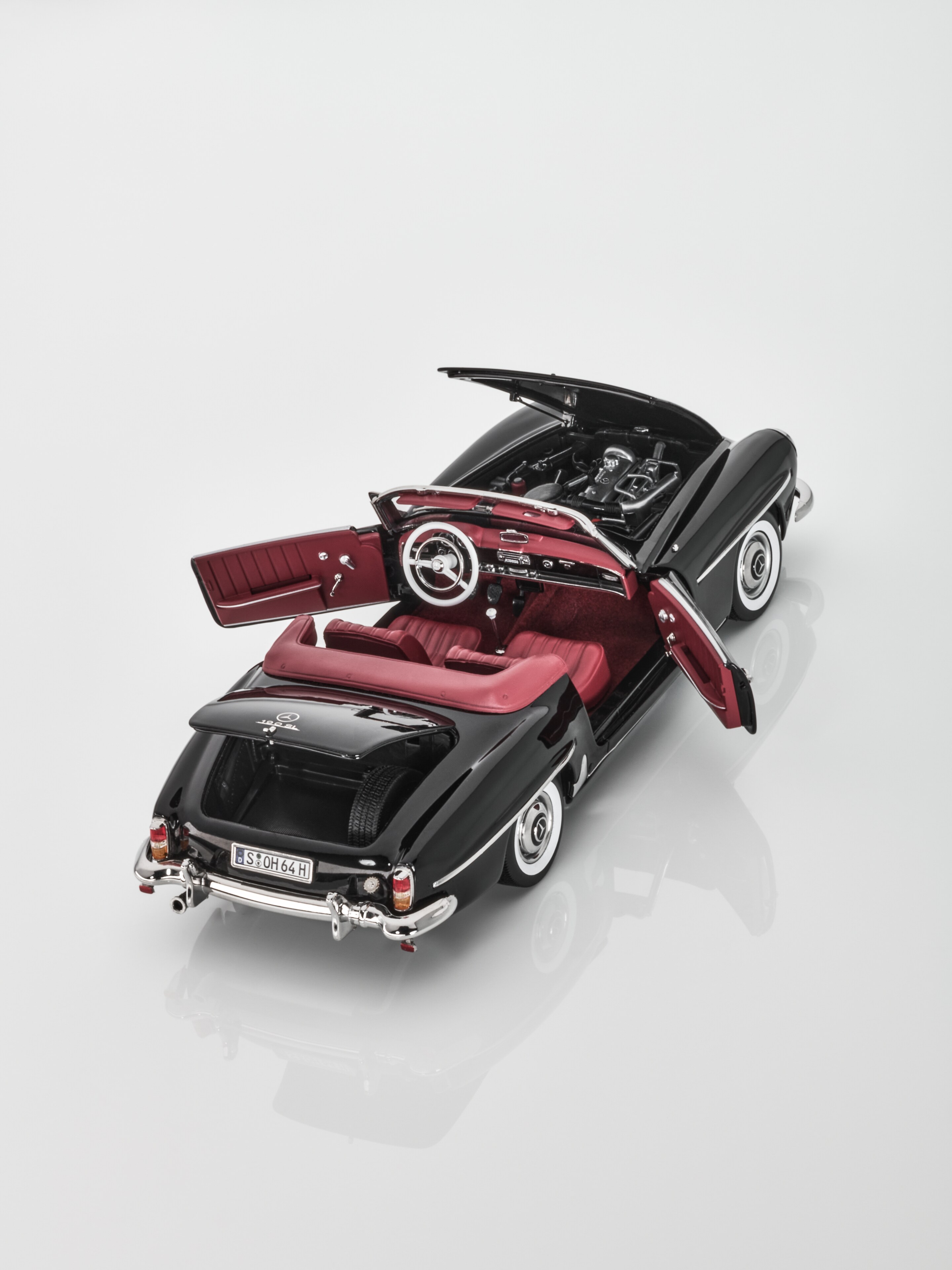 190 SL Roadster W 121 (1954-1963) - schwarz, Norev, 1:18