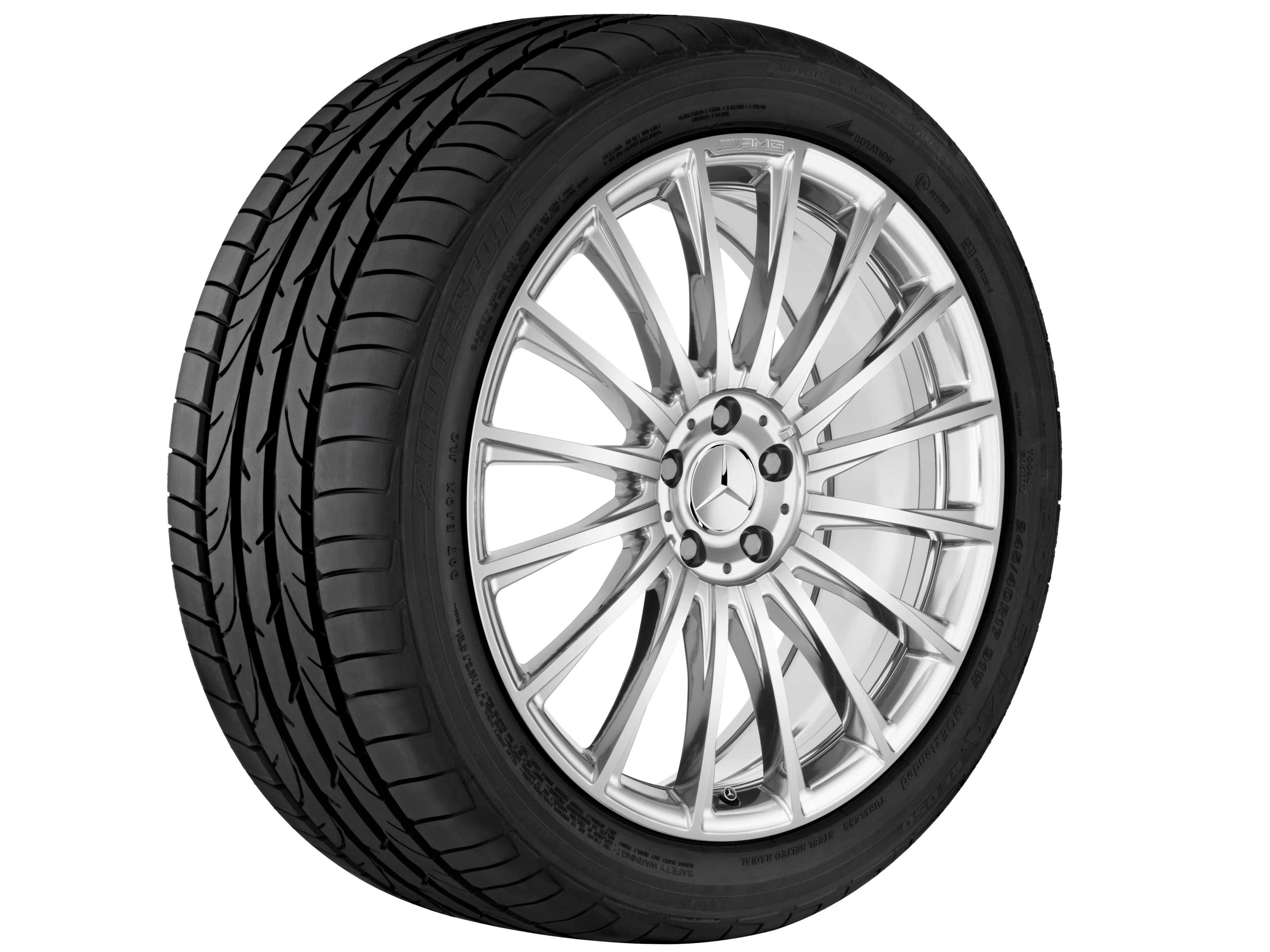 AMG Schmiederad im Vielspeichen-Design, 50,8 cm (20 Zoll) - 8,5 J x 20 ET 39, titangrau, hochglanzpoliert