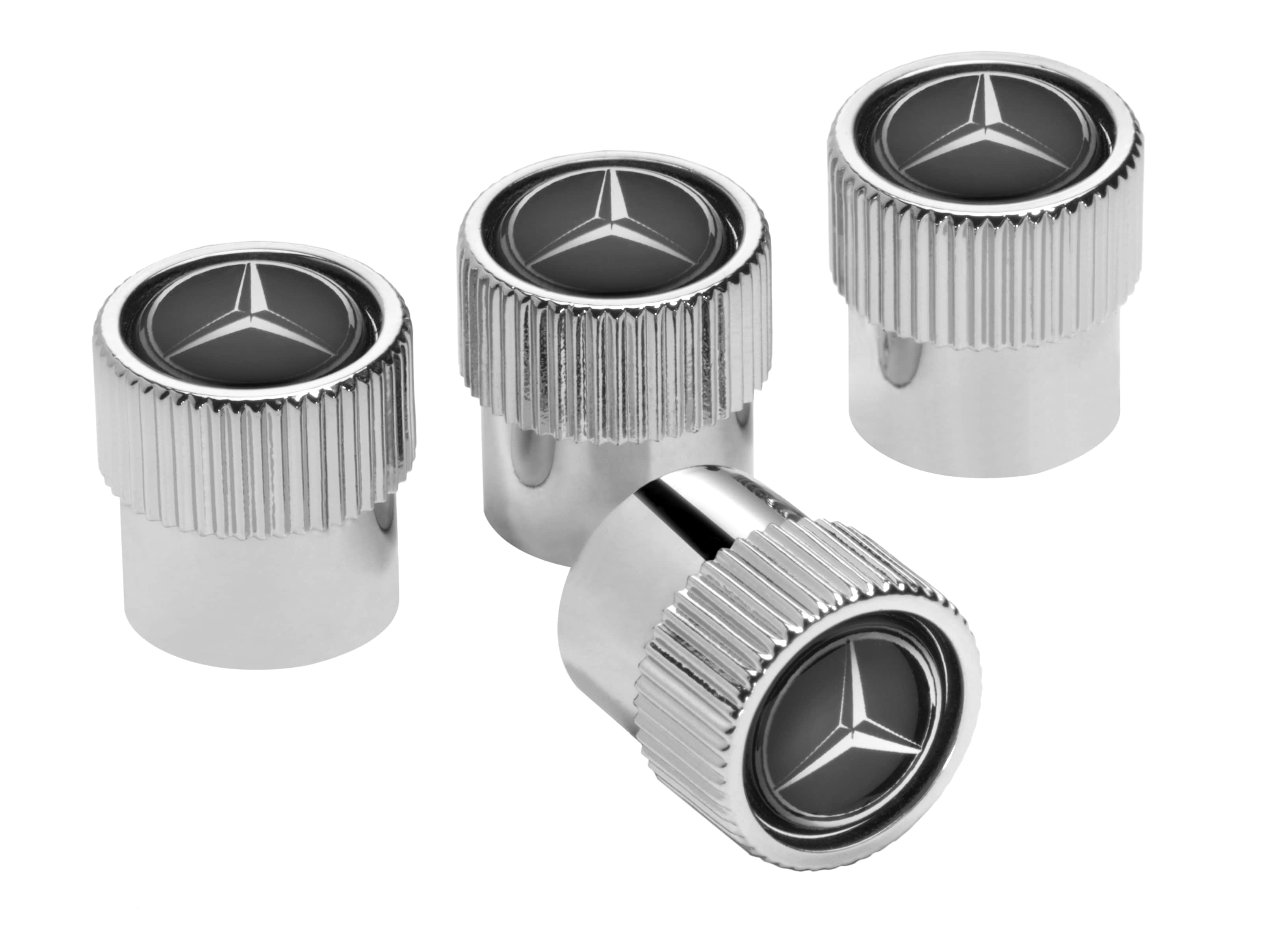 Ventilzierkappe, Set, 4-teilig - chrom, Kunststoff