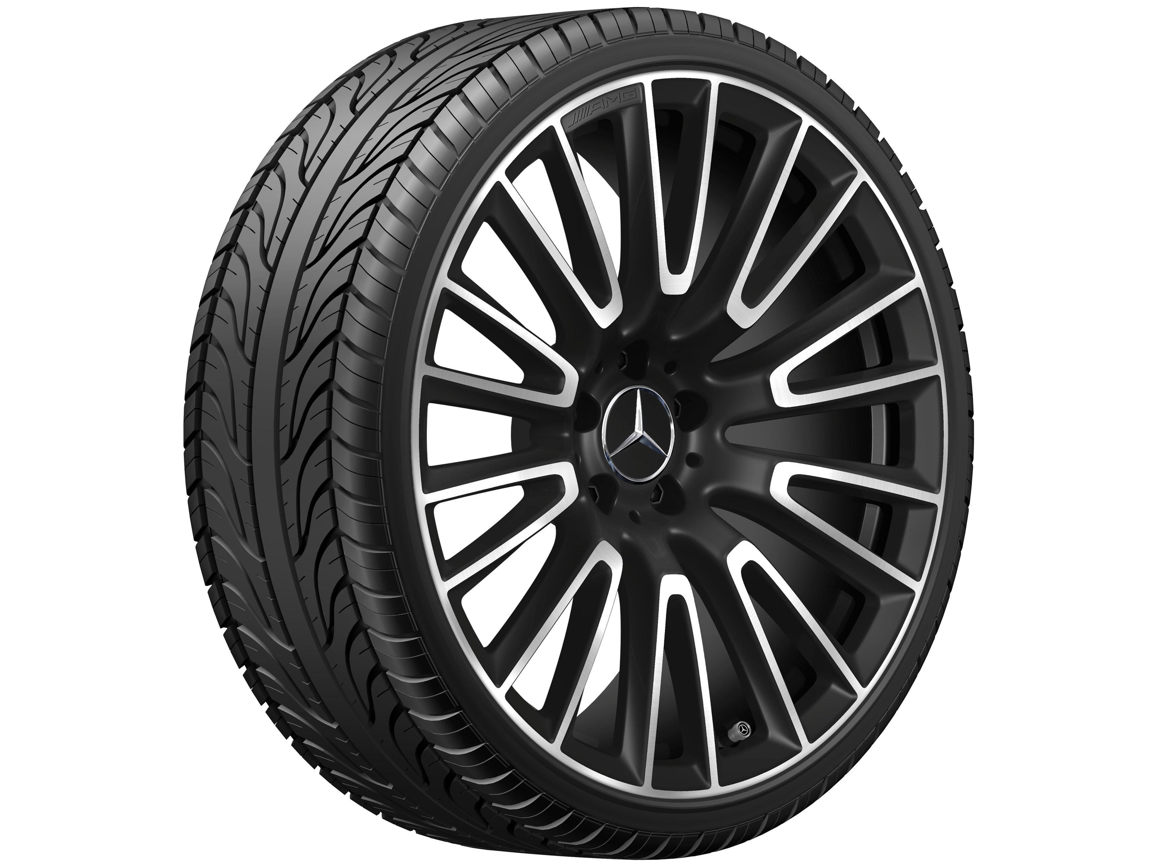 AMG Leichtmetallrad, im 10-Doppelspeichen-Design, 50,8 cm (20 Zoll) - 10,5 J x 20 ET 43, schwarz matt, glanzgedreht