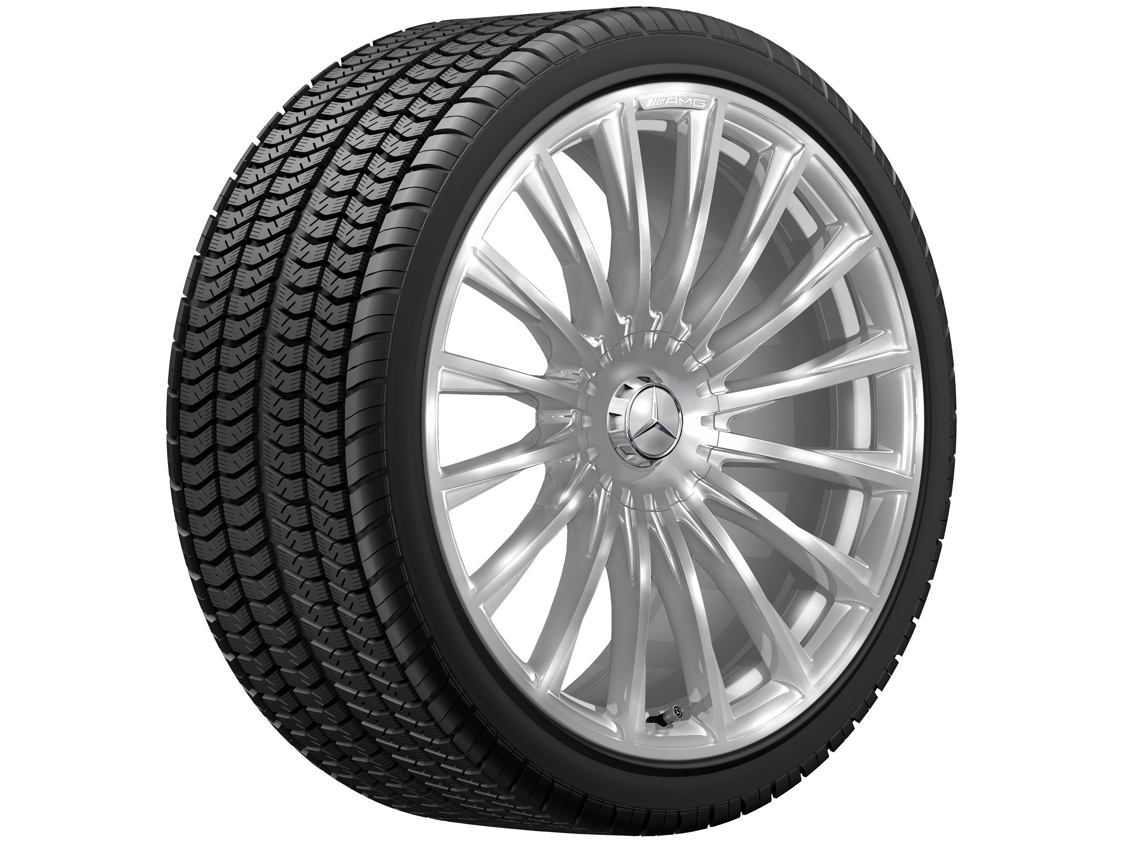 AMG Schmiederad im Vielspeichen-Design, 53,3 cm (21 Zoll) - 10,5 J x 21 ET 50, silberfarben, hochglanzpoliert