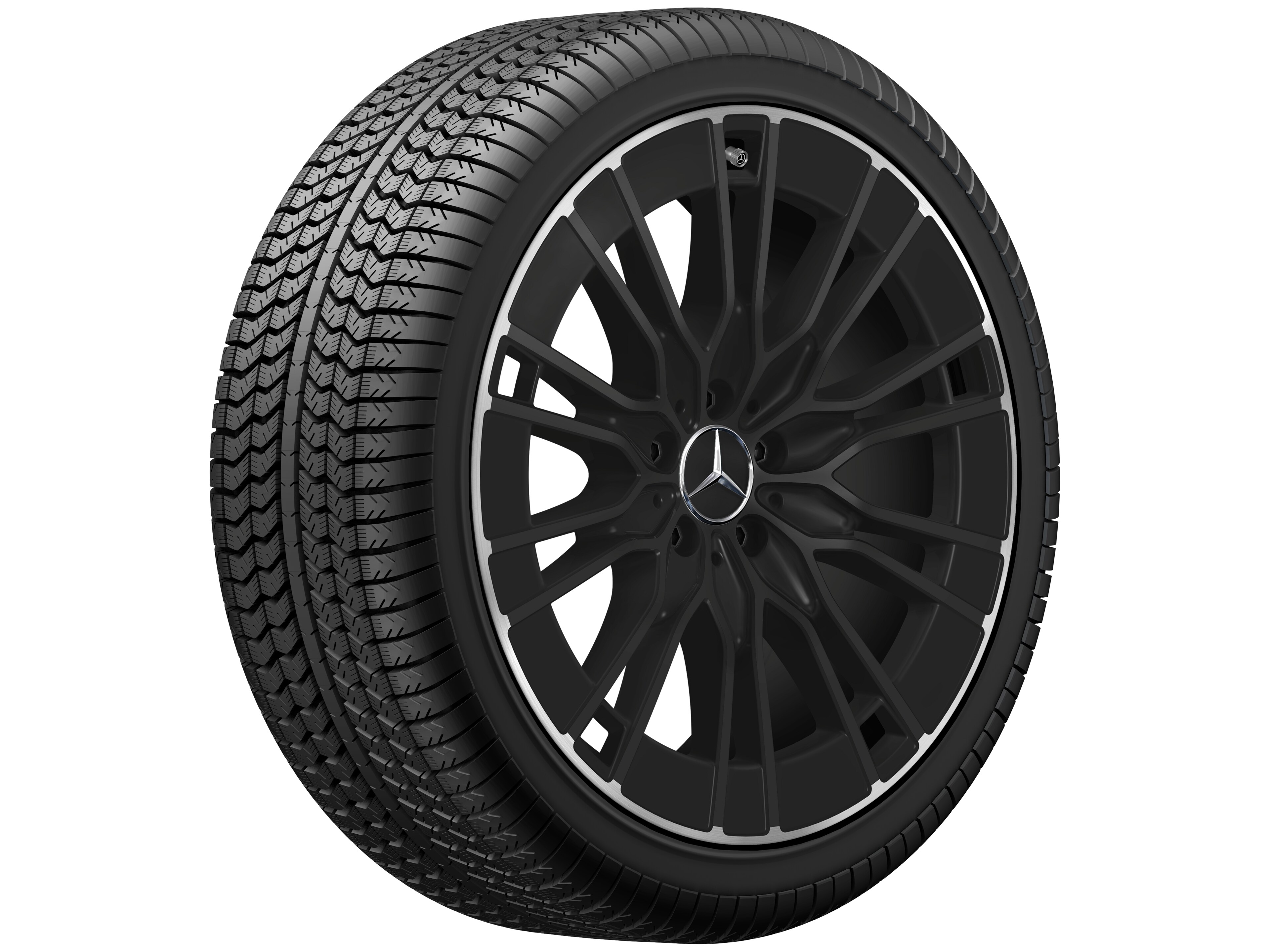 10-Doppelspeichen-Rad, Aero, 50,8 cm (20 Zoll), Felgenhorn glanzgedreht - 8,5 J x 20 ET 35,5, schwarz, glanzgedreht