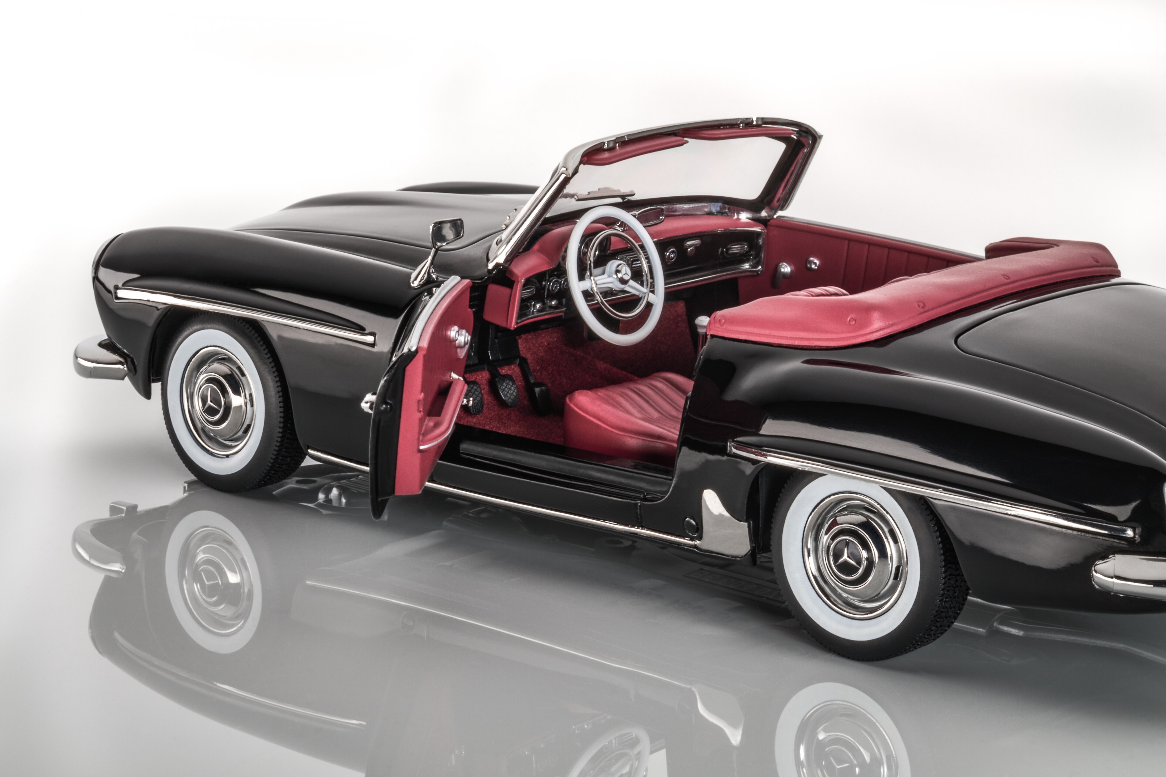 190 SL Roadster W 121 (1954-1963) - schwarz, Norev, 1:18