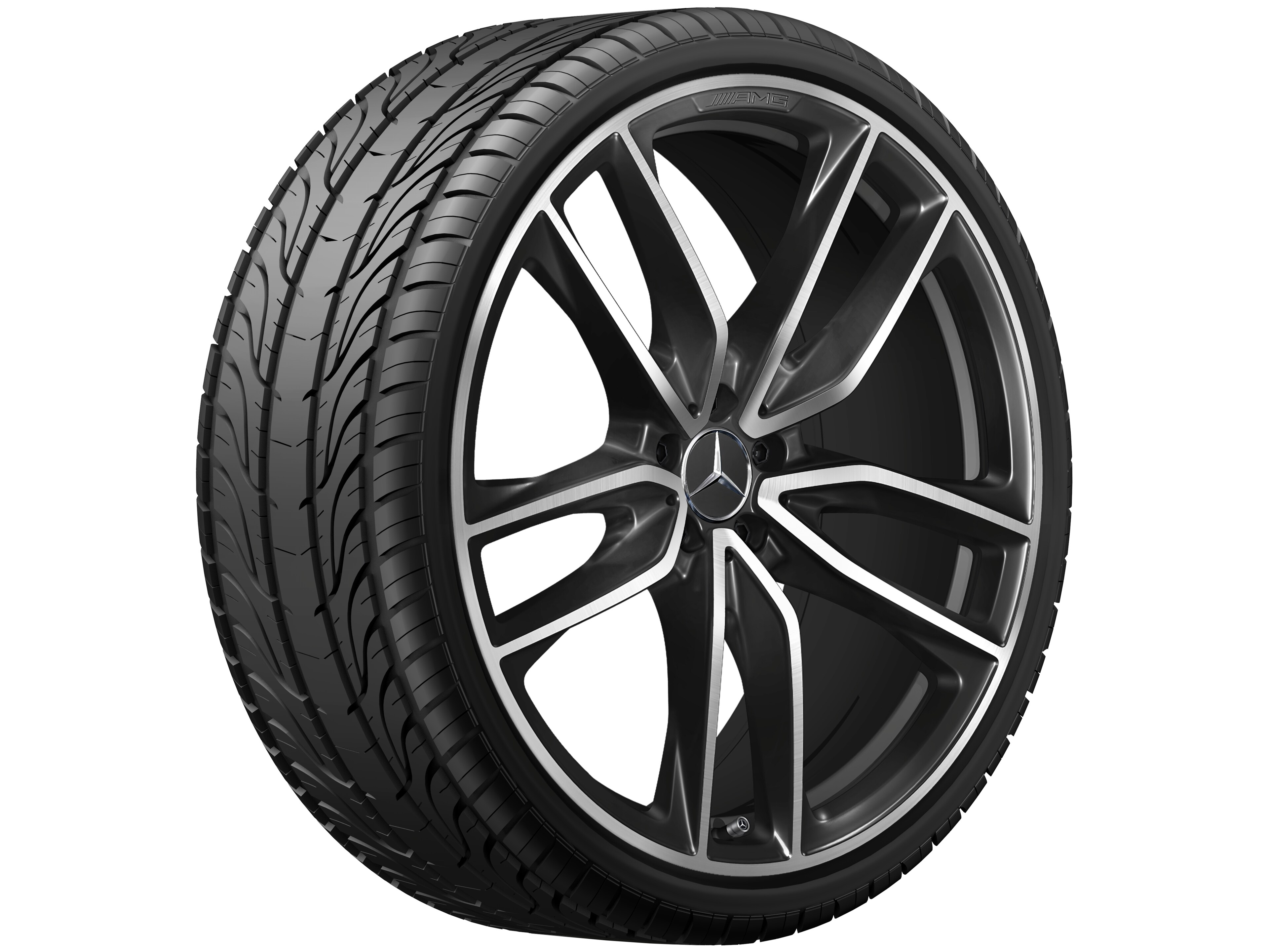 AMG 5-Doppelspeichen-Rad, 58,4 cm (23 Zoll) - 11,5 J x 23 ET 47, schwarz, glanzgedreht