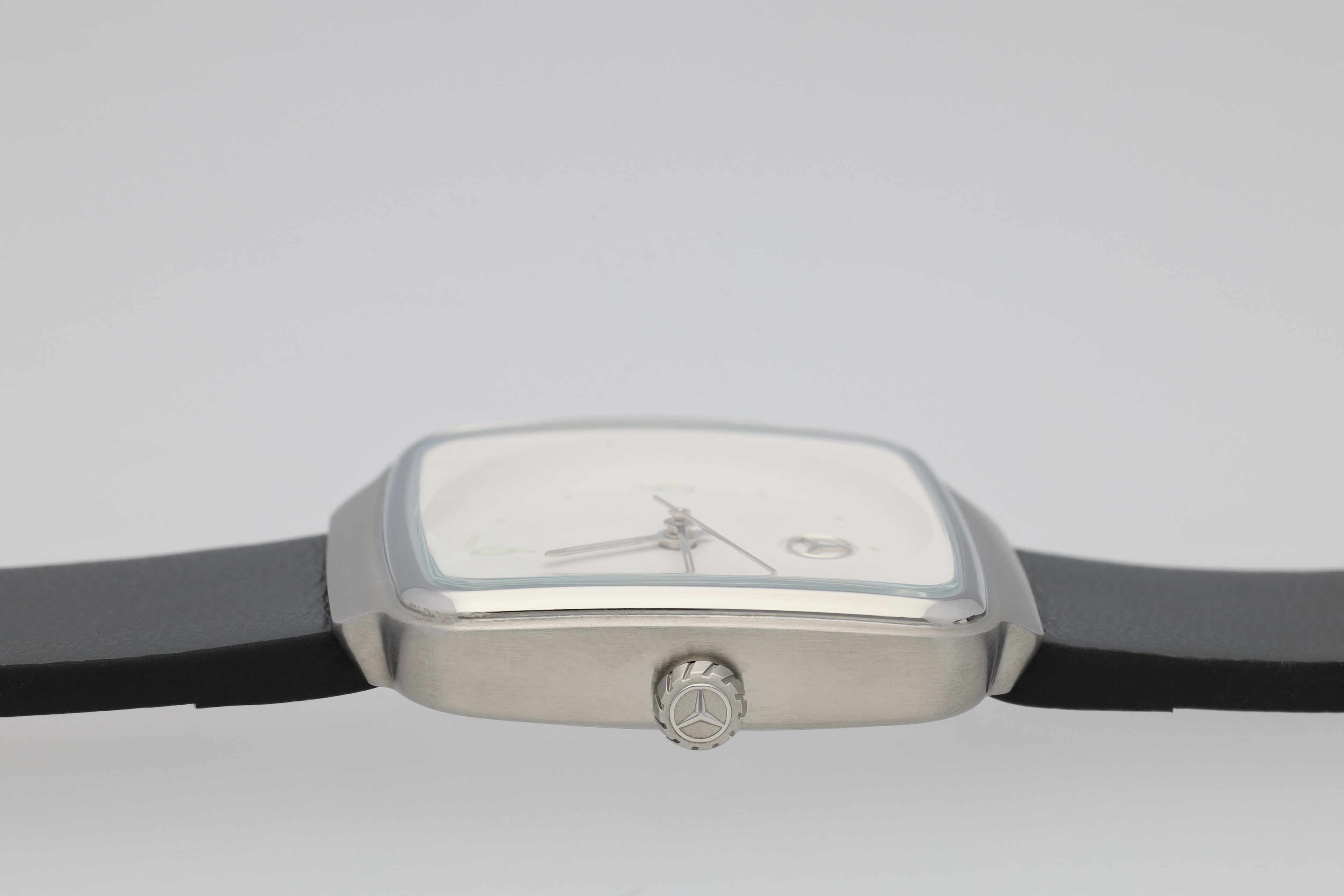 Armbanduhr Damen, Modern - weiß / anthrazit / schwarz, Edelstahl / Kalbsleder