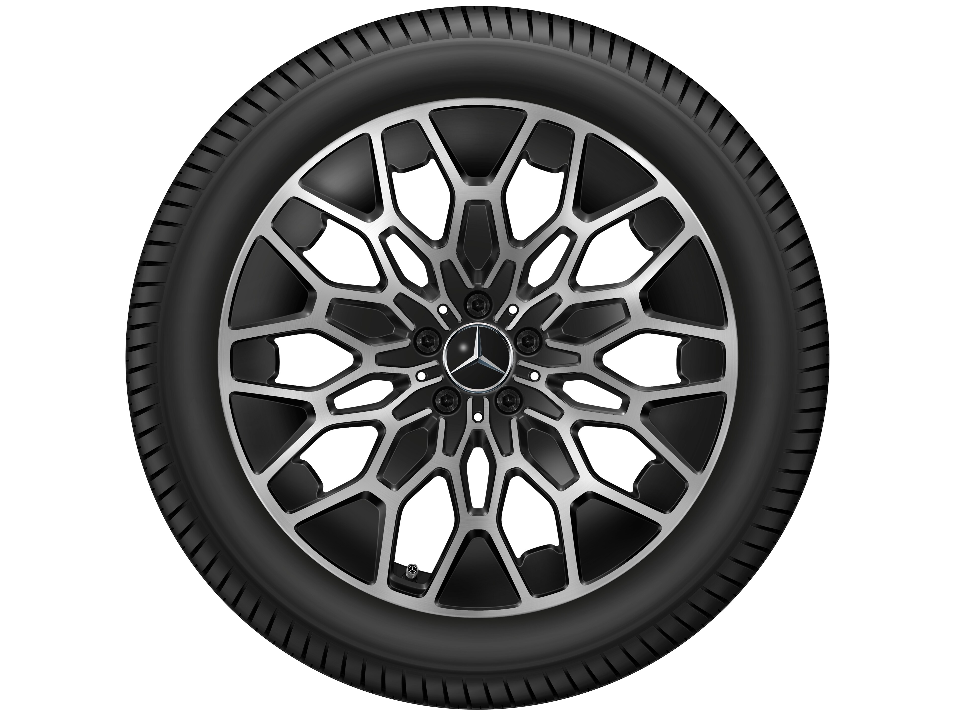 10-Y-Speichen-Rad, Aero, 50,8 cm (20 Zoll) - 8 J x 20 ET 32,7, schwarz, glanzgedreht