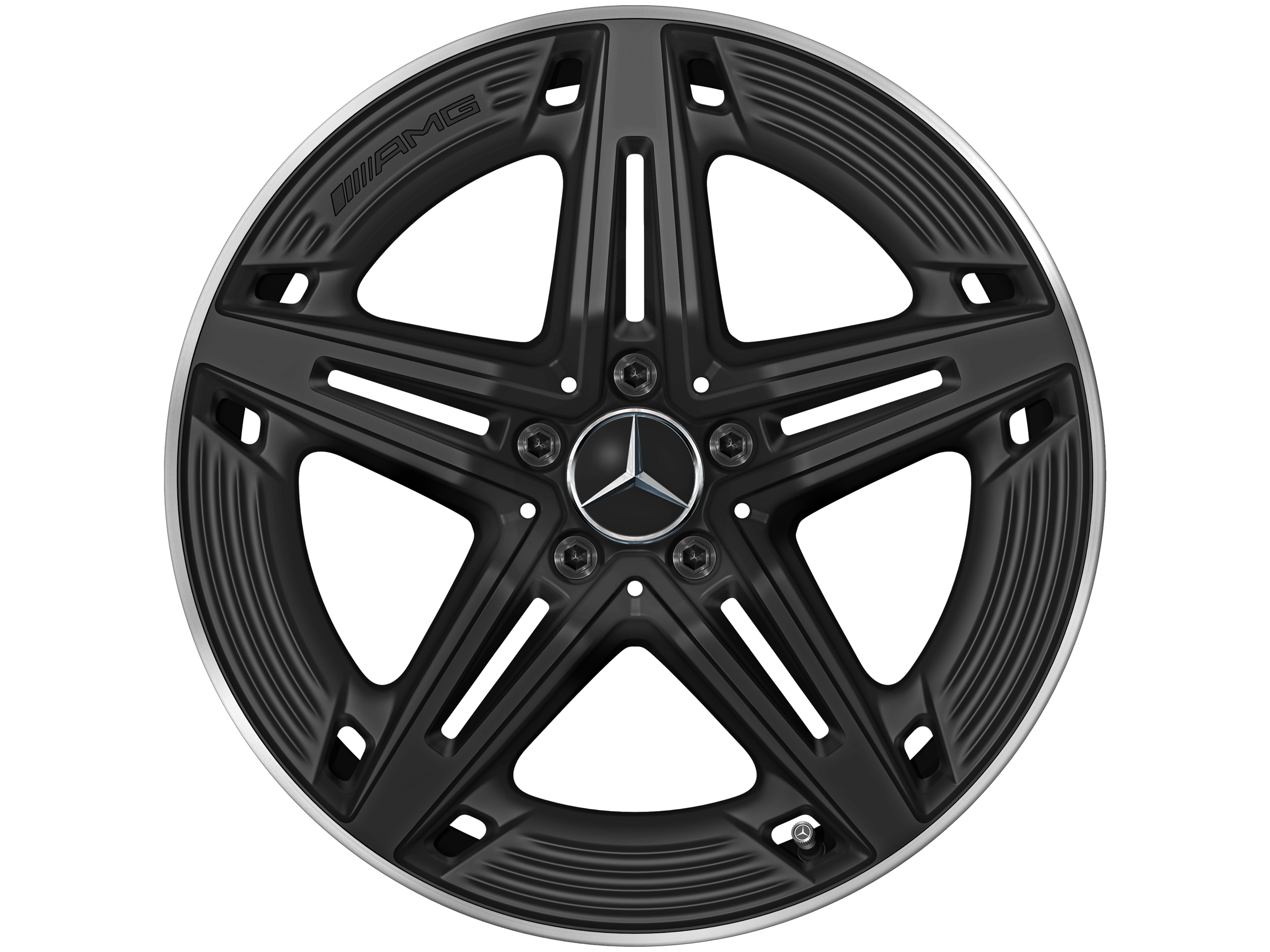 AMG 5-Speichen-Rad, 48,3 cm (19 Zoll) - 9 J x 19 ET 52, schwarz, glanzgedreht