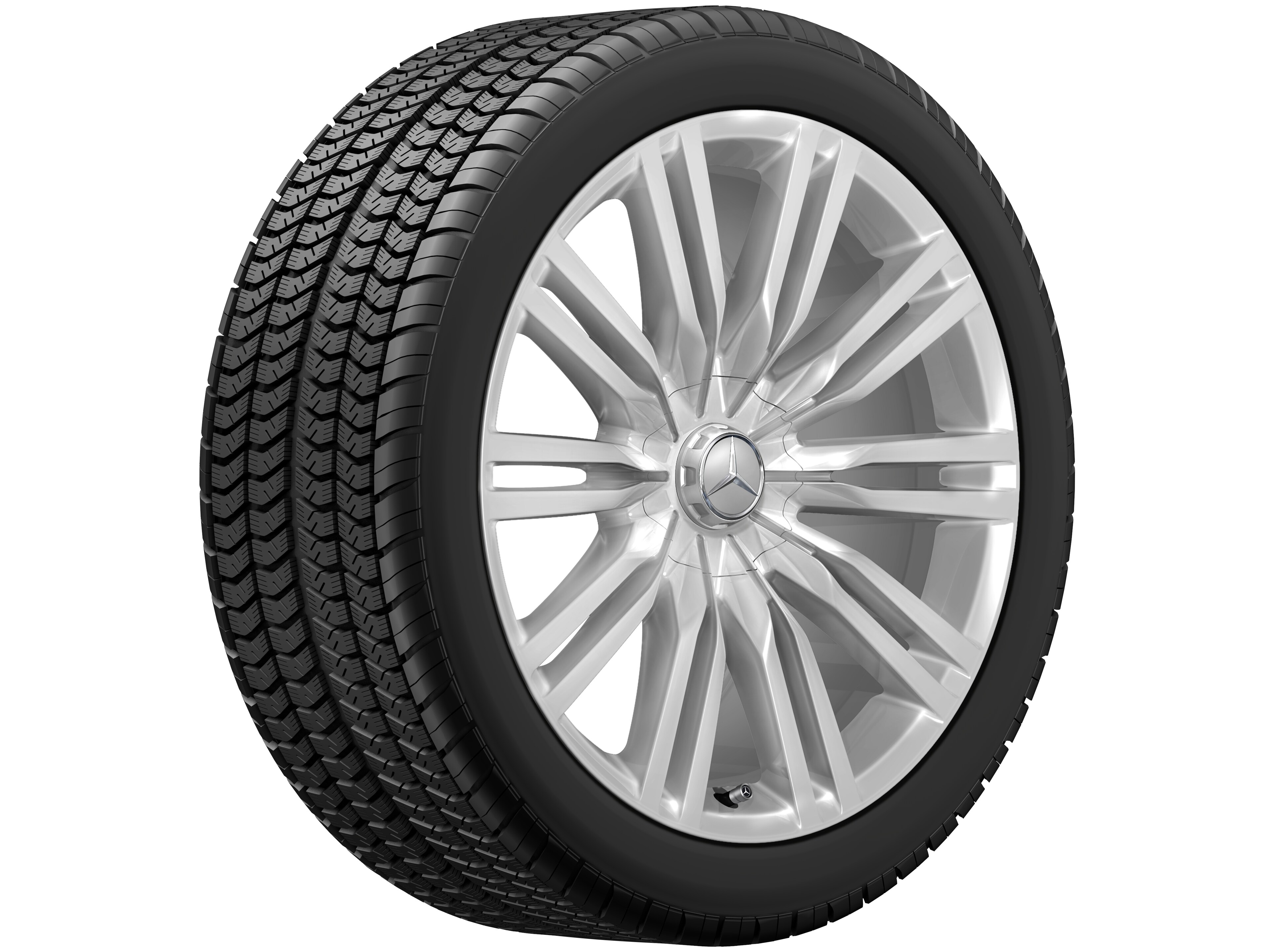 10-Doppelspeichen-Rad, 50,8 cm (20 Zoll) - 10 J x 20 ET 48,1, silberfarben, poliert