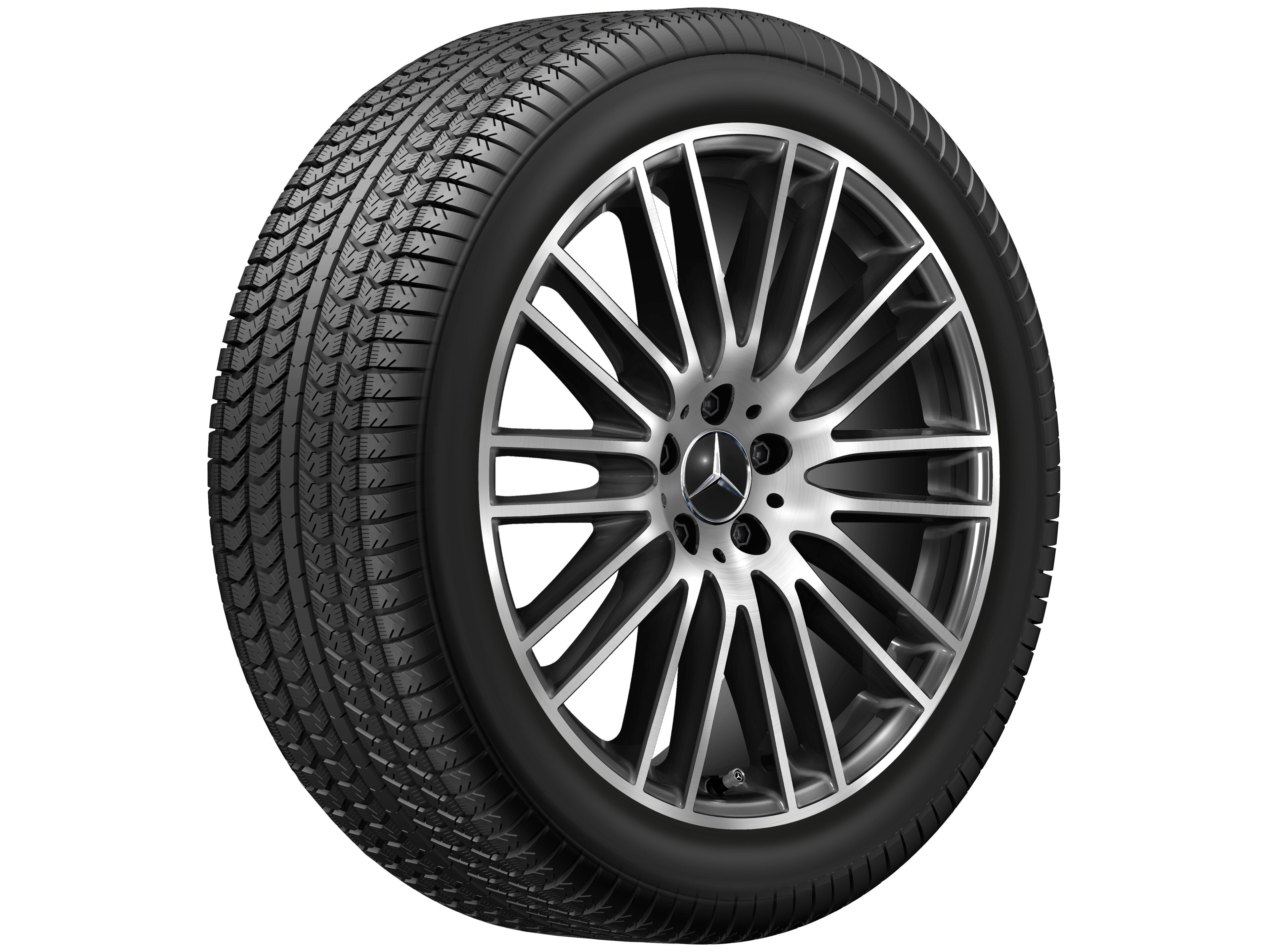 Vielspeichen-Rad, 50,8 cm (20 Zoll), glanzgedreht - 8,5 J x 20 ET 34,5, schwarz, glanzgedreht