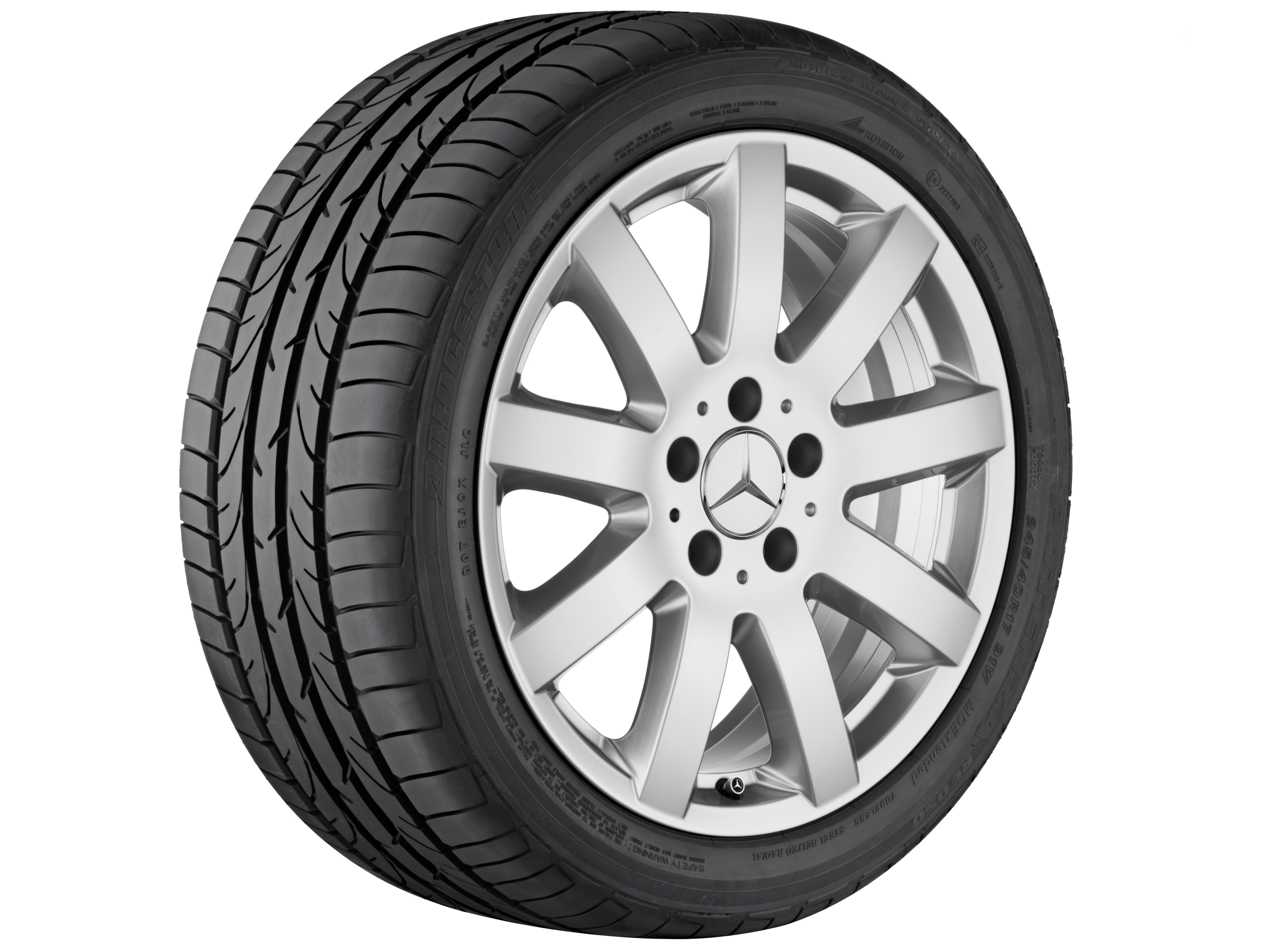 9-Speichen-Rad, Tarazed, 43,2 cm (17 Zoll) - 8 J x 17 ET 37, sterlingsilber