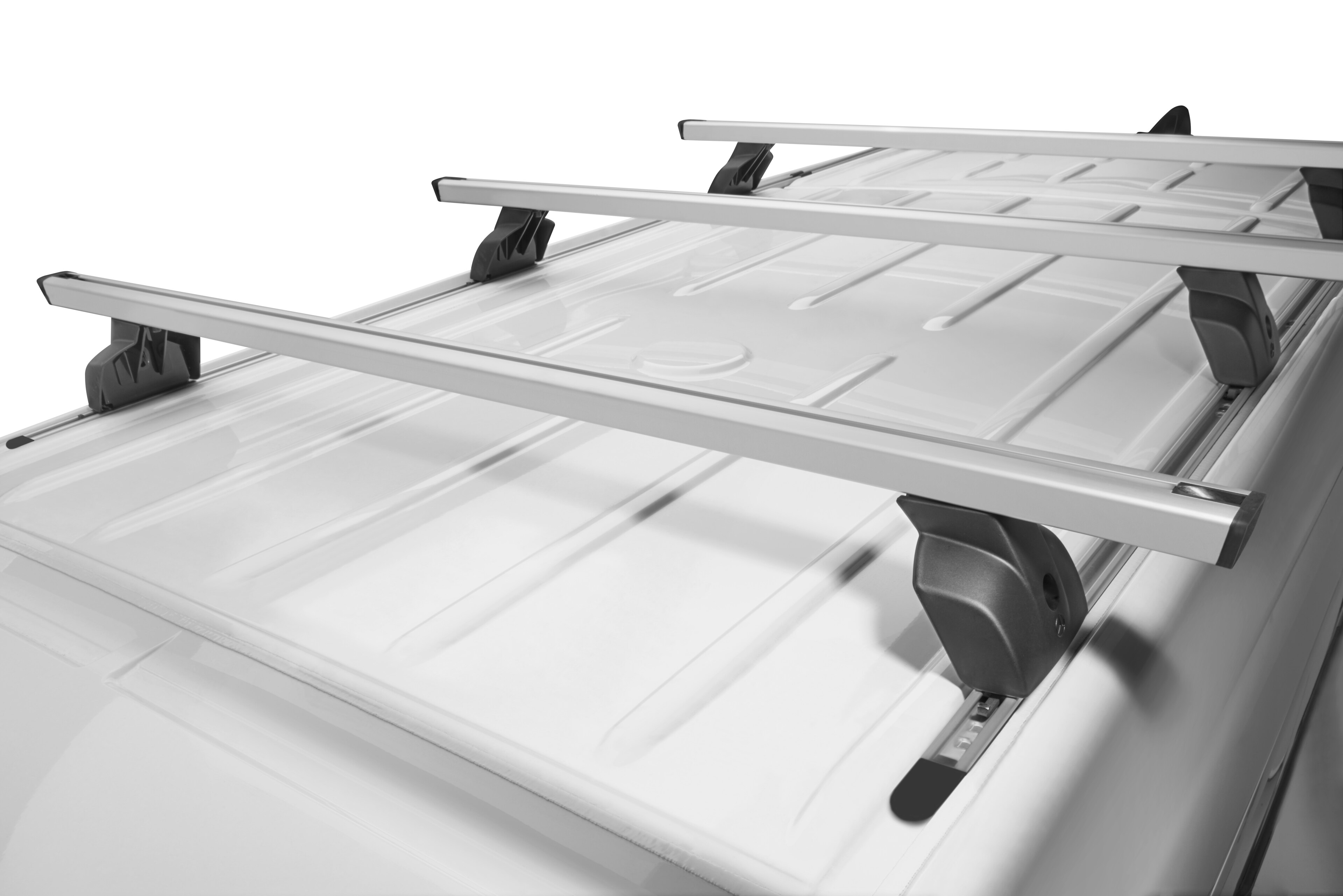 Dachgrundträger, drei Querbrücken - Aluminium / Stahl, silberfarben / schwarz