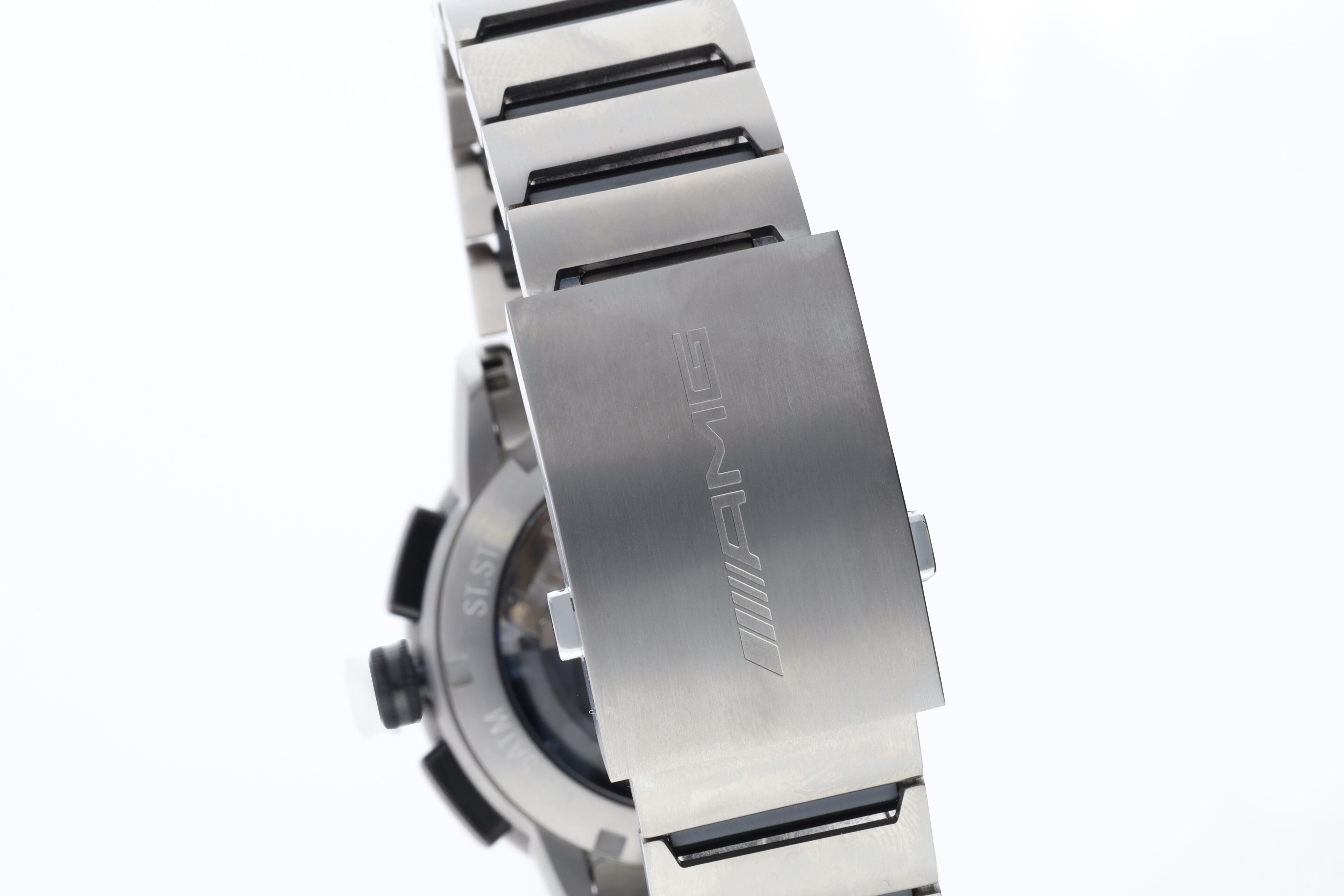 AMG Chronograph Automatik, Herren, Business - schwarz / anthrazit / rot, Edelstahl / Titan