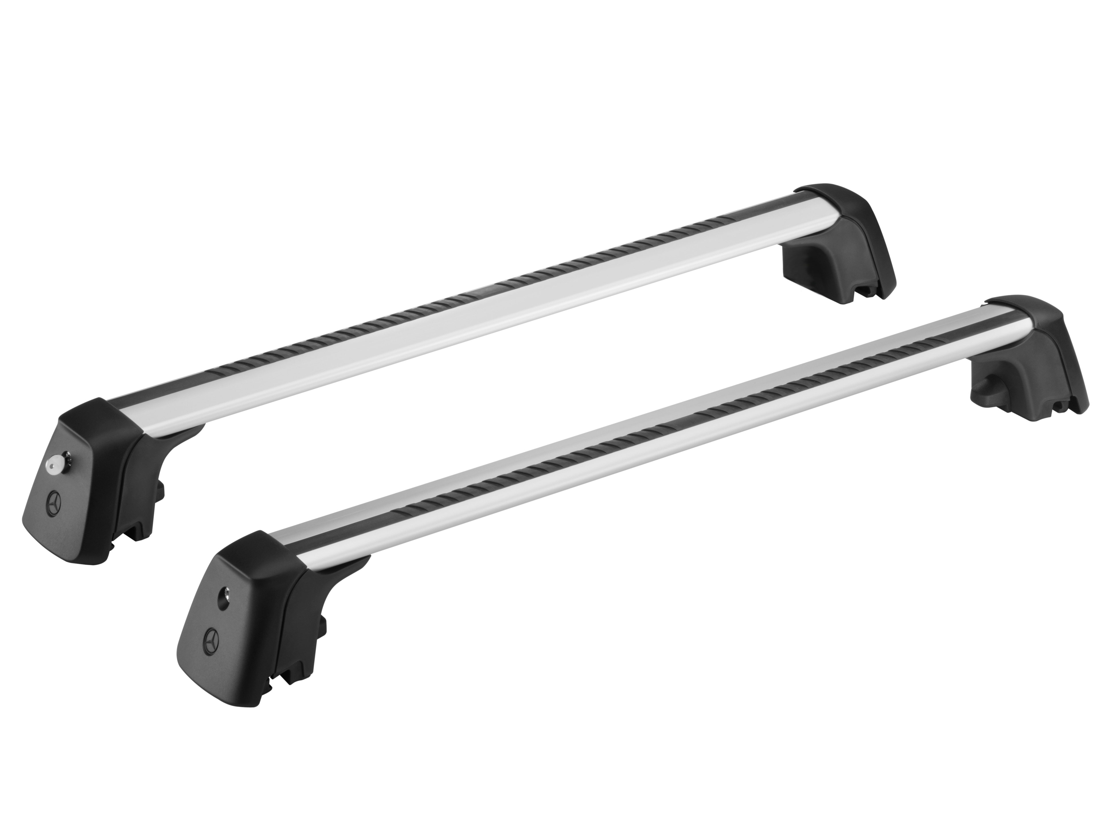 Relingträger, 2-teilig - Aluminium, schwarz-silber