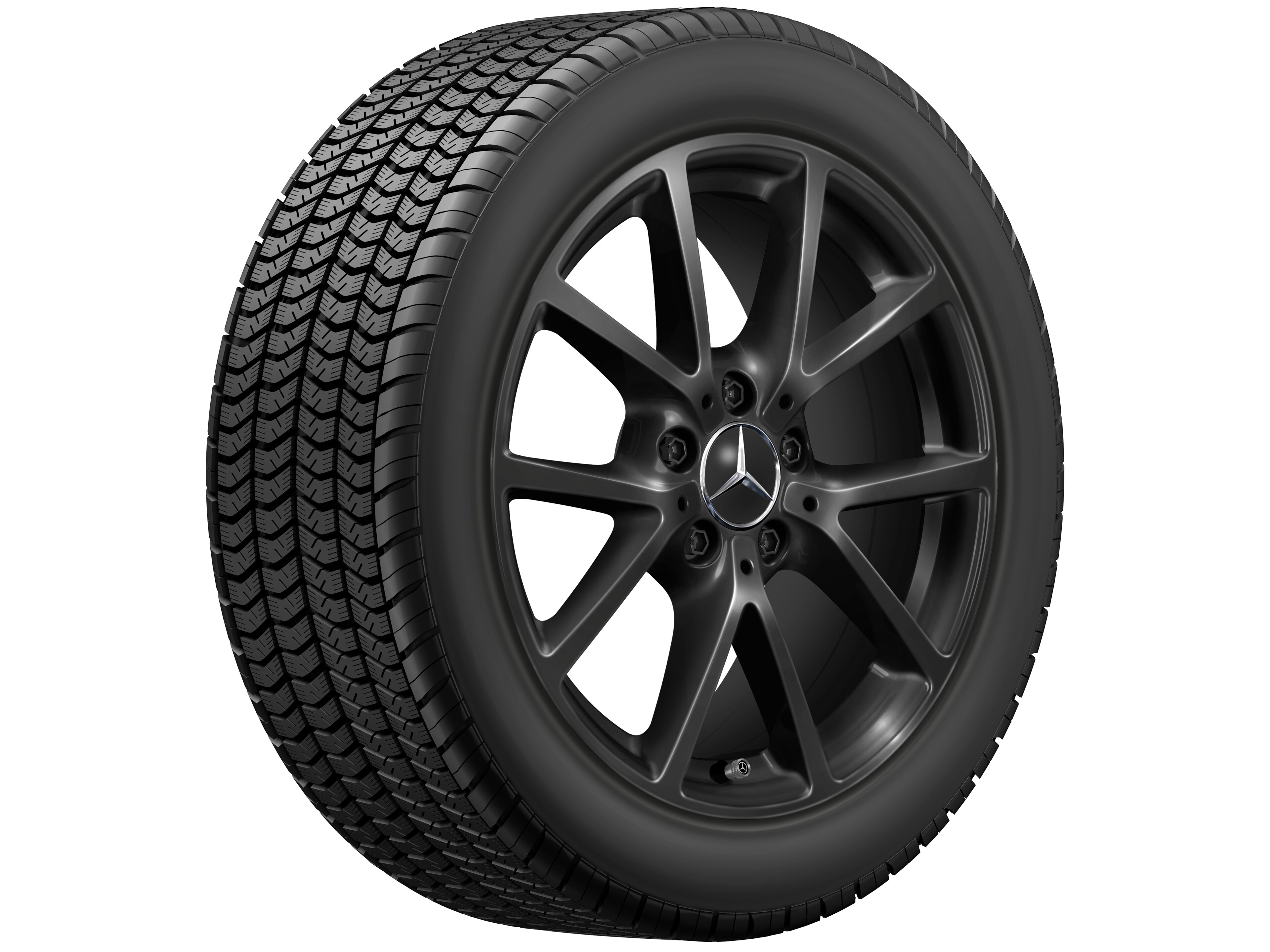 10-Speichen-Rad, 43,2 cm (17 Zoll) - 8 J x 17 ET 58, schwarz