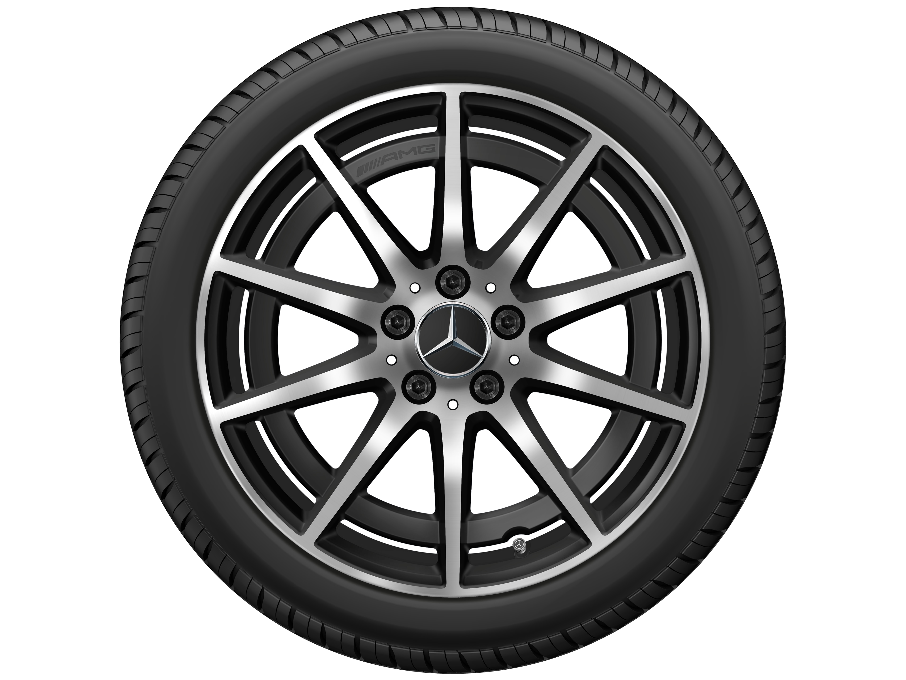 AMG 10-Speichen-Rad, 45,7 cm (18 Zoll) - 8,5 J x 18 ET 46, schwarz matt, glanzgedreht