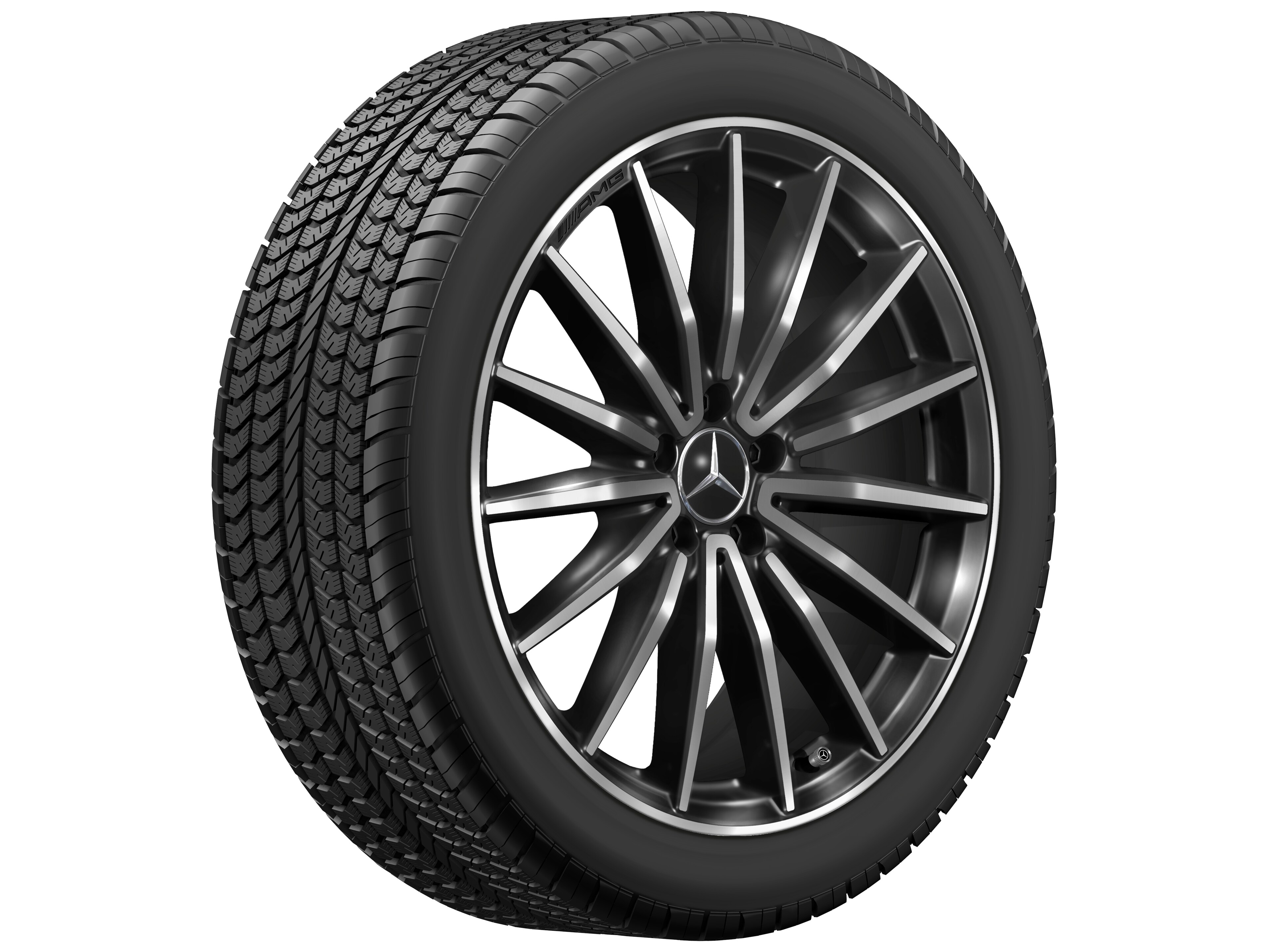 Jante alliage AMG, Design multibranches, 50,8 cm (20 pouces), aérodynamisme optimisé - 8 J x 20 ET 30,6, noir, aérodynamisme optimisé