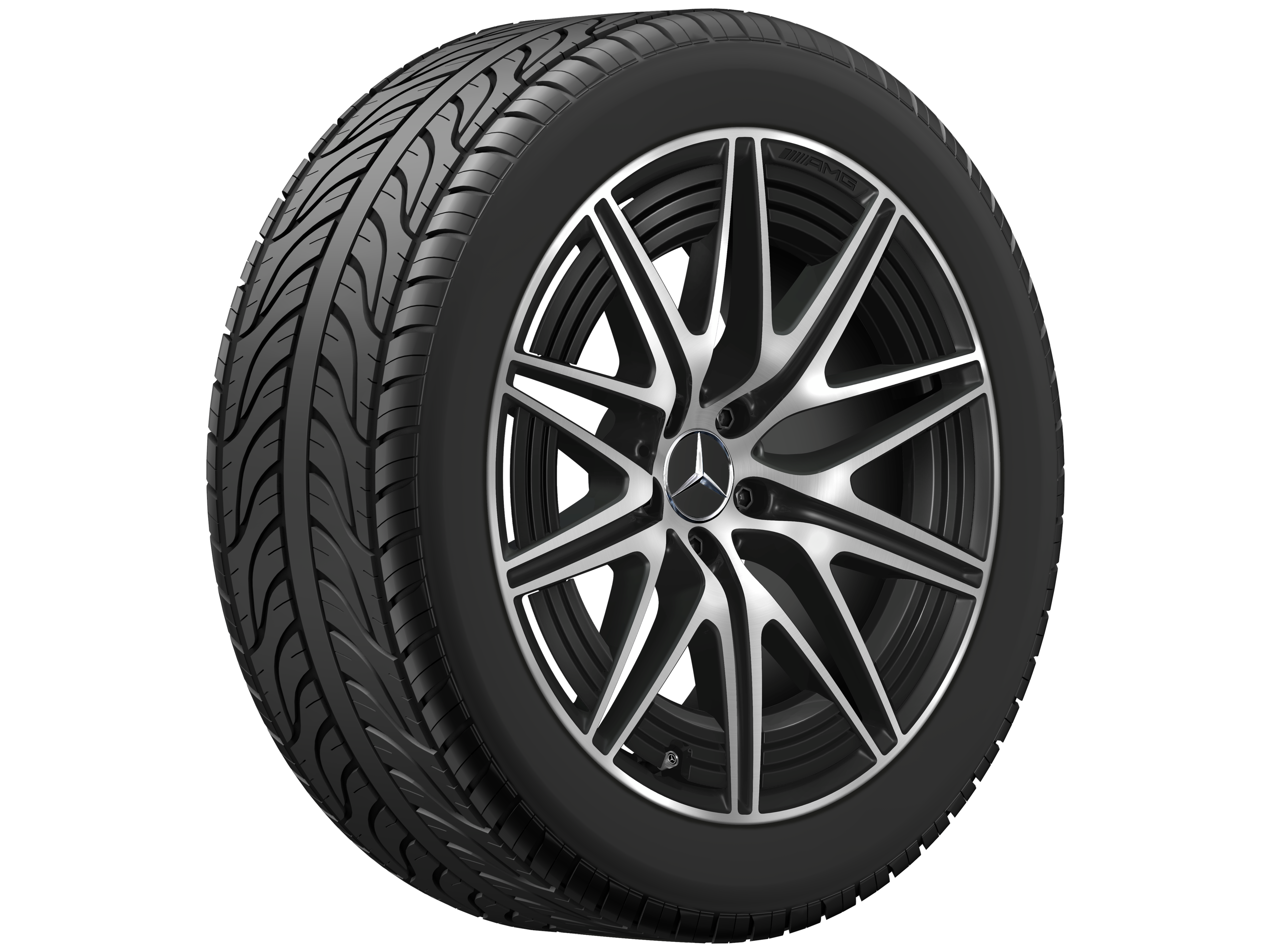 AMG 10-Speichen-Rad, 50,8 cm (20 Zoll) - 9,5 J x 20 ET 32,1, schwarz matt, glanzgedreht