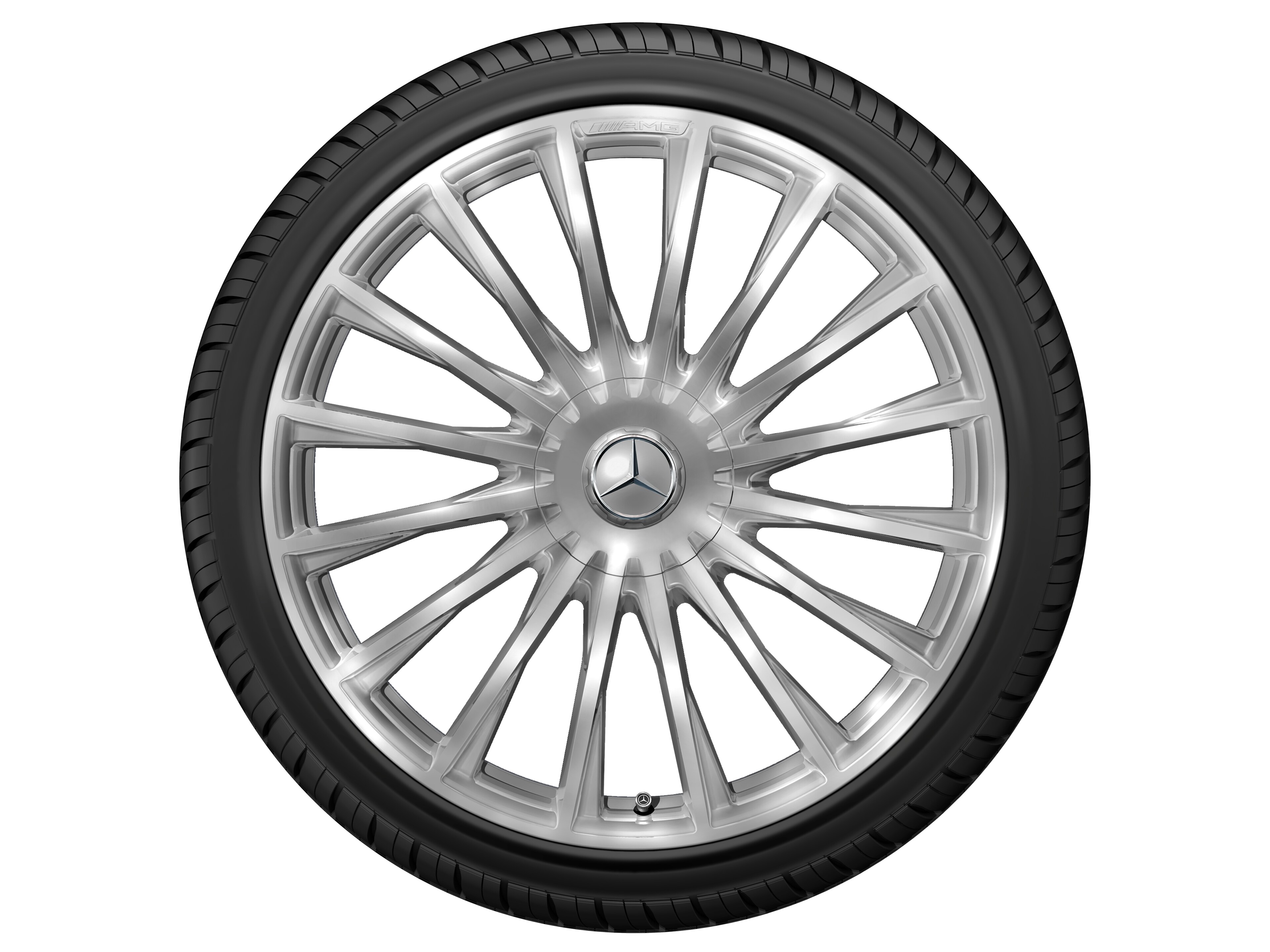 AMG Schmiederad im Vielspeichen-Design, 53,3 cm (21 Zoll) - 10,5 J x 21 ET 50, silberfarben, hochglanzpoliert