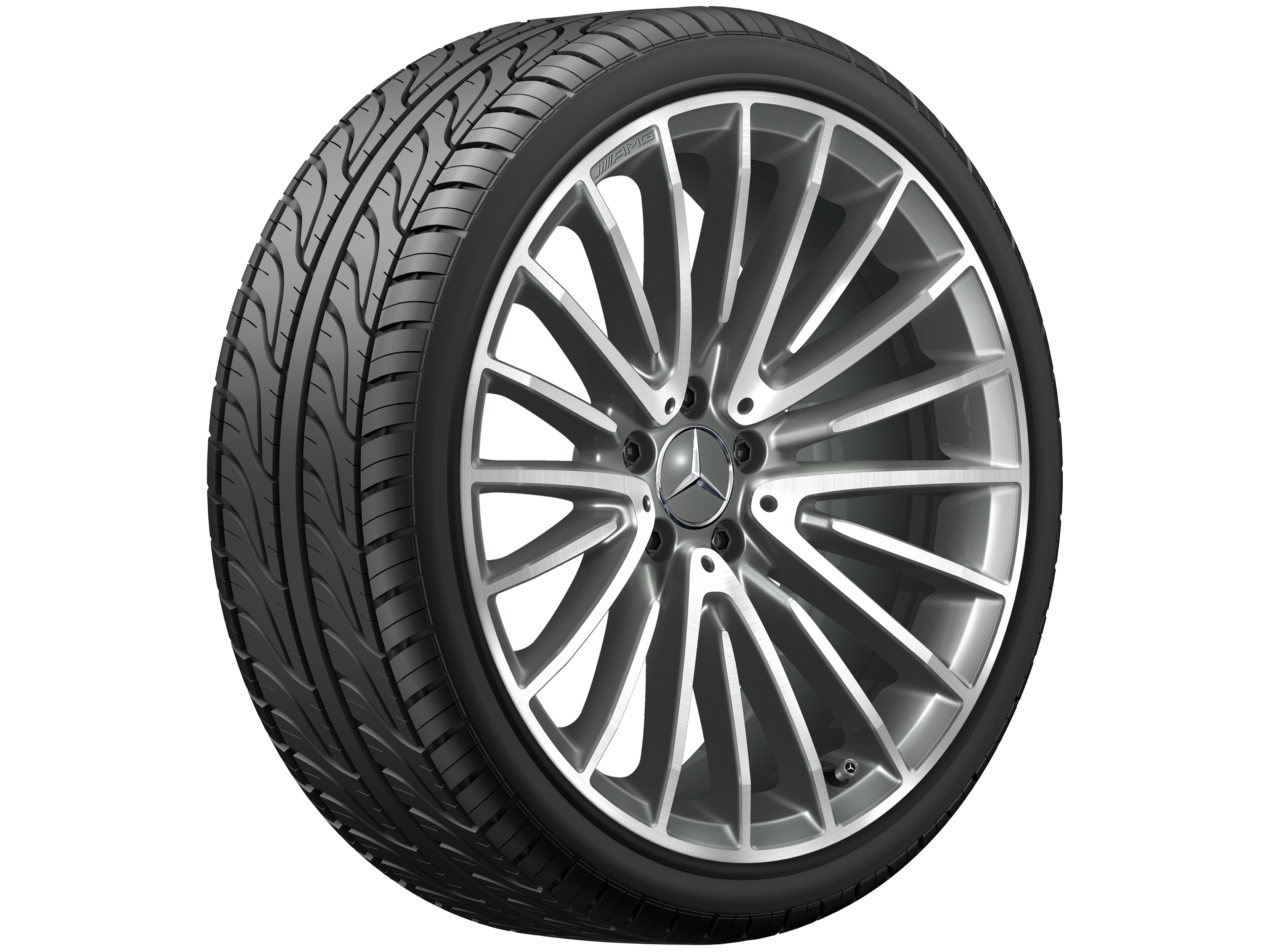 AMG Vielspeichen-Rad, 50,8 cm (20 Zoll) - 8 J x 20 ET 10, titangrau, glanzgedreht