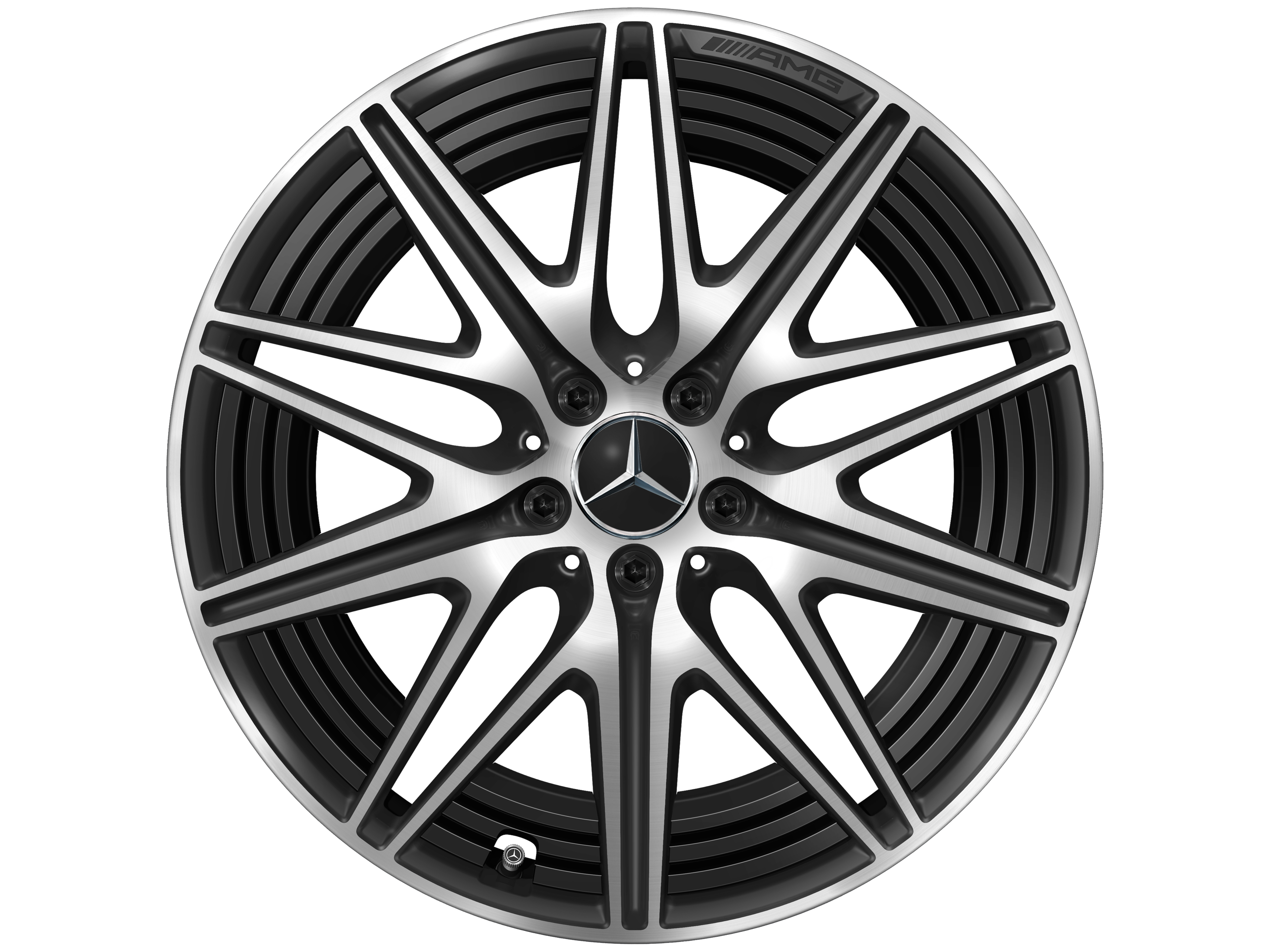 AMG 10-Speichen-Rad, 50,8 cm (20 Zoll) - 9,5 J x 20 ET 32,1, schwarz matt, glanzgedreht