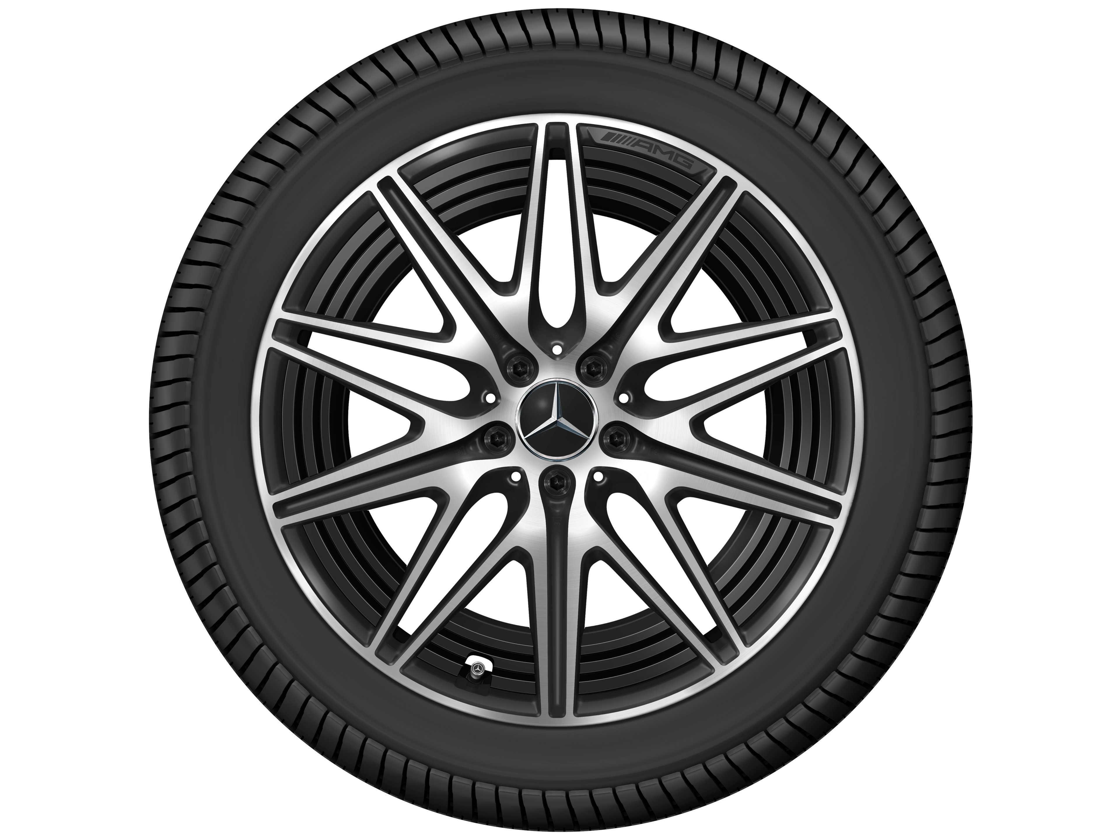 AMG 10-Speichen-Rad, 50,8 cm (20 Zoll) - 9,5 J x 20 ET 32,1, schwarz matt, glanzgedreht