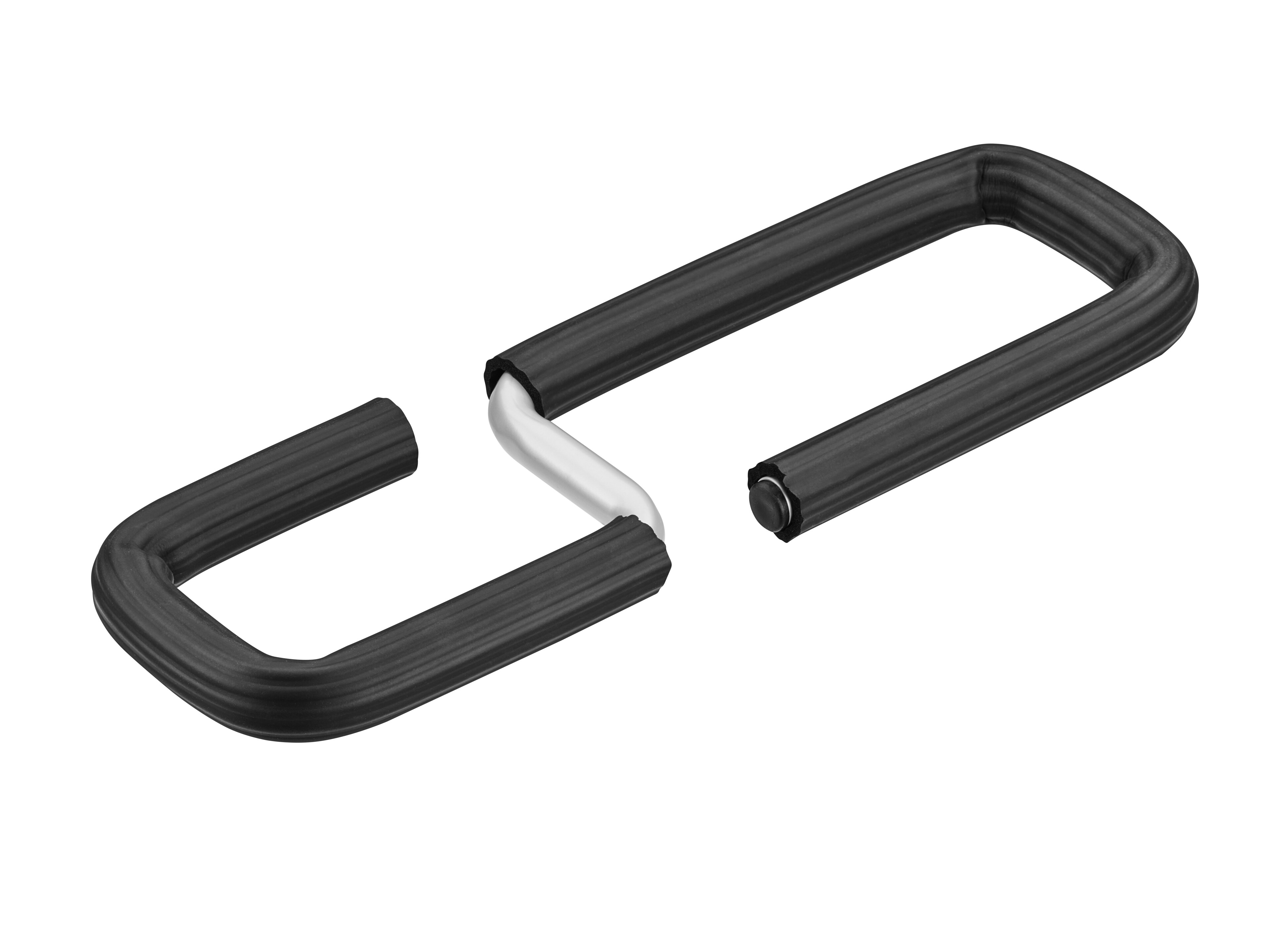 Leiterhalter, Adapter - Stahl / Gummi, schwarz / silberfarben