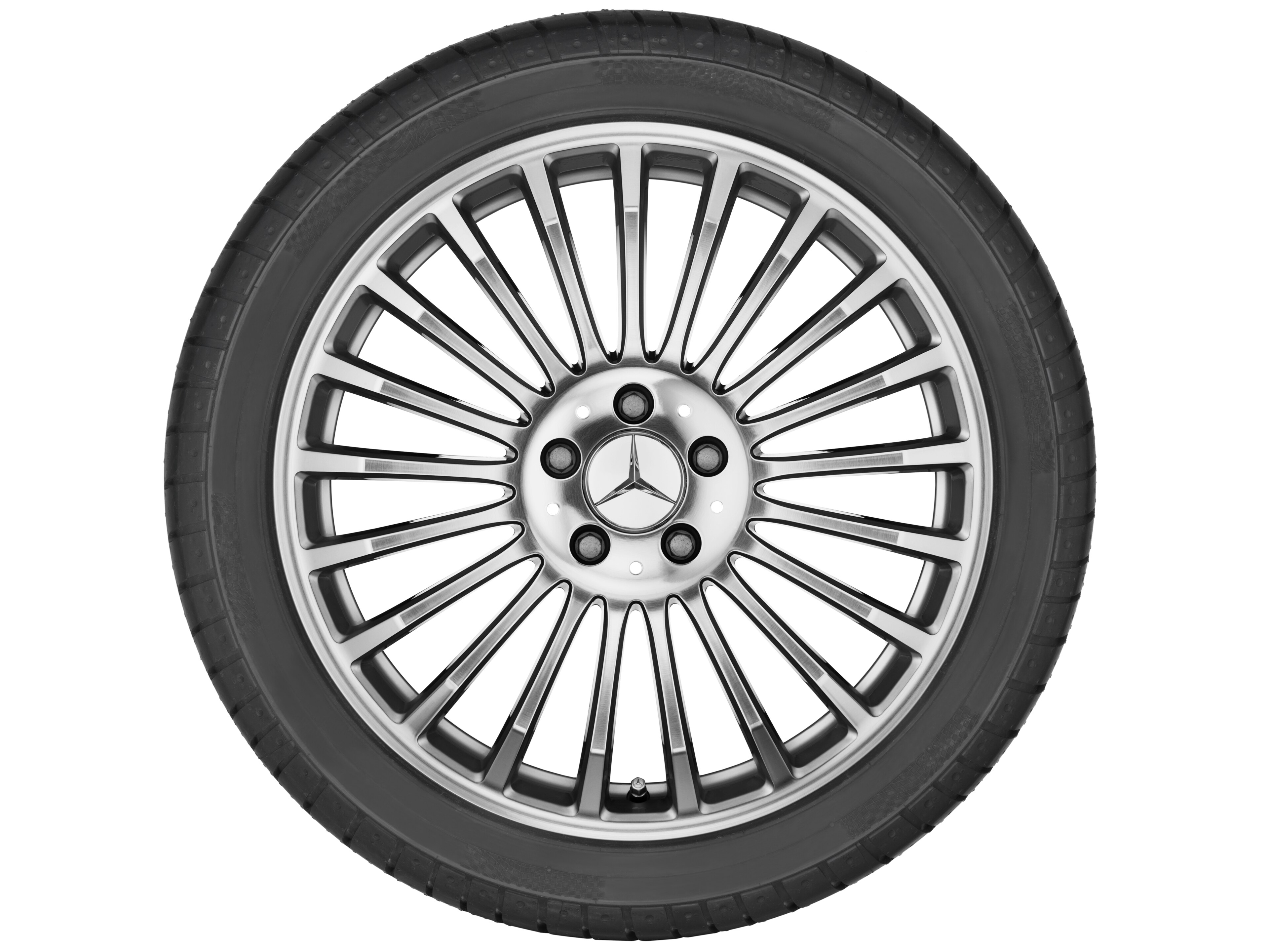 21-Speichen-Rad, 48,3 cm (19 Zoll) - 8 J x 19 ET 67, titansilber, glanzgedreht