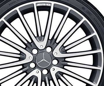 AMG Vielspeichen-Rad, 50,8 cm (20 Zoll) - 8 J x 20 ET 43,5, titangrau, glanzgedreht