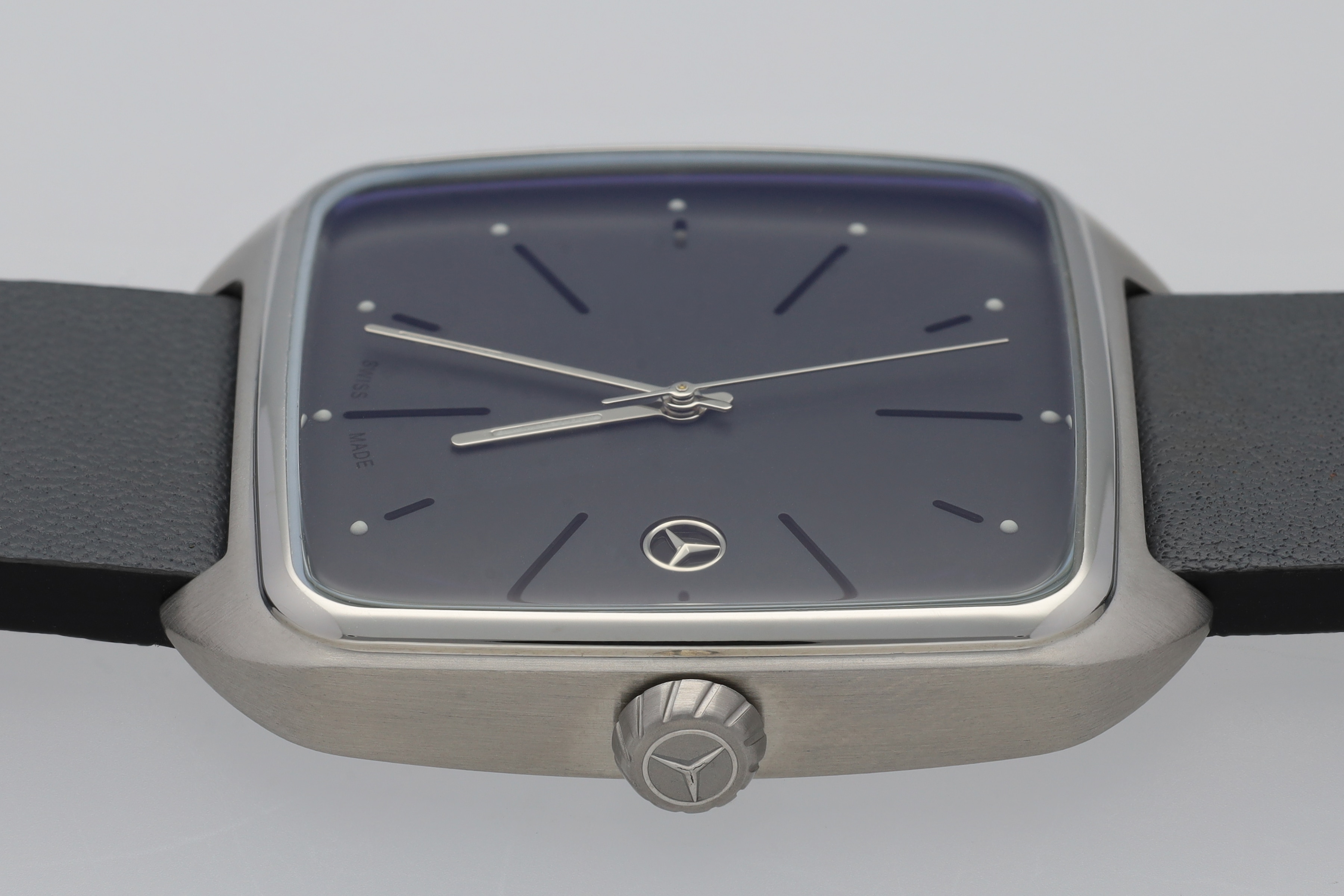 Armbanduhr Herren, Modern - anthrazit / silberfarben / schwarz, Edelstahl / Kalbsleder