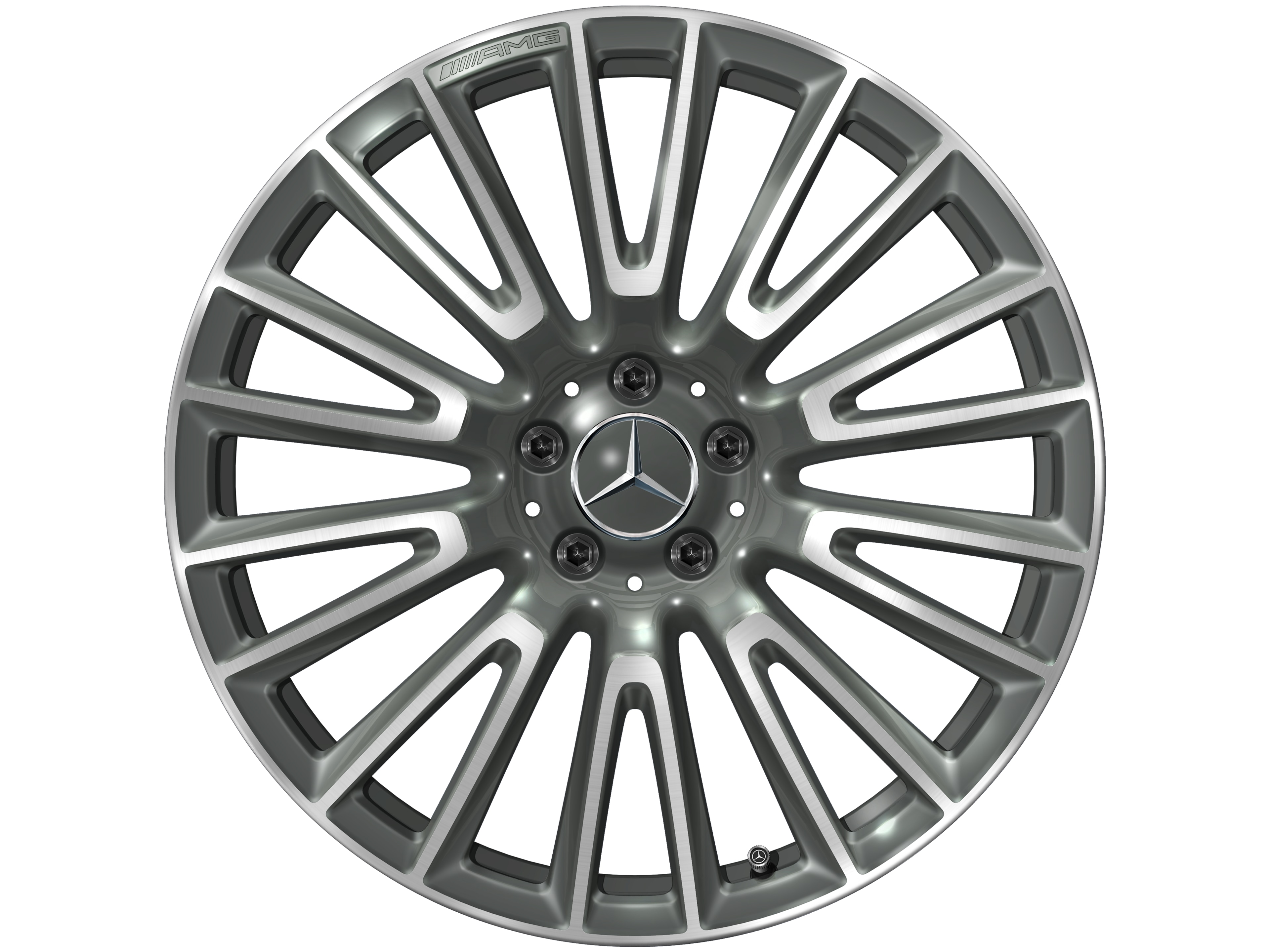 AMG Leichtmetallrad, im 10-Doppelspeichen-Design, 50,8 cm (20 Zoll) - 10,5 J x 20 ET 43, grau Himalaya, glanzgedreht