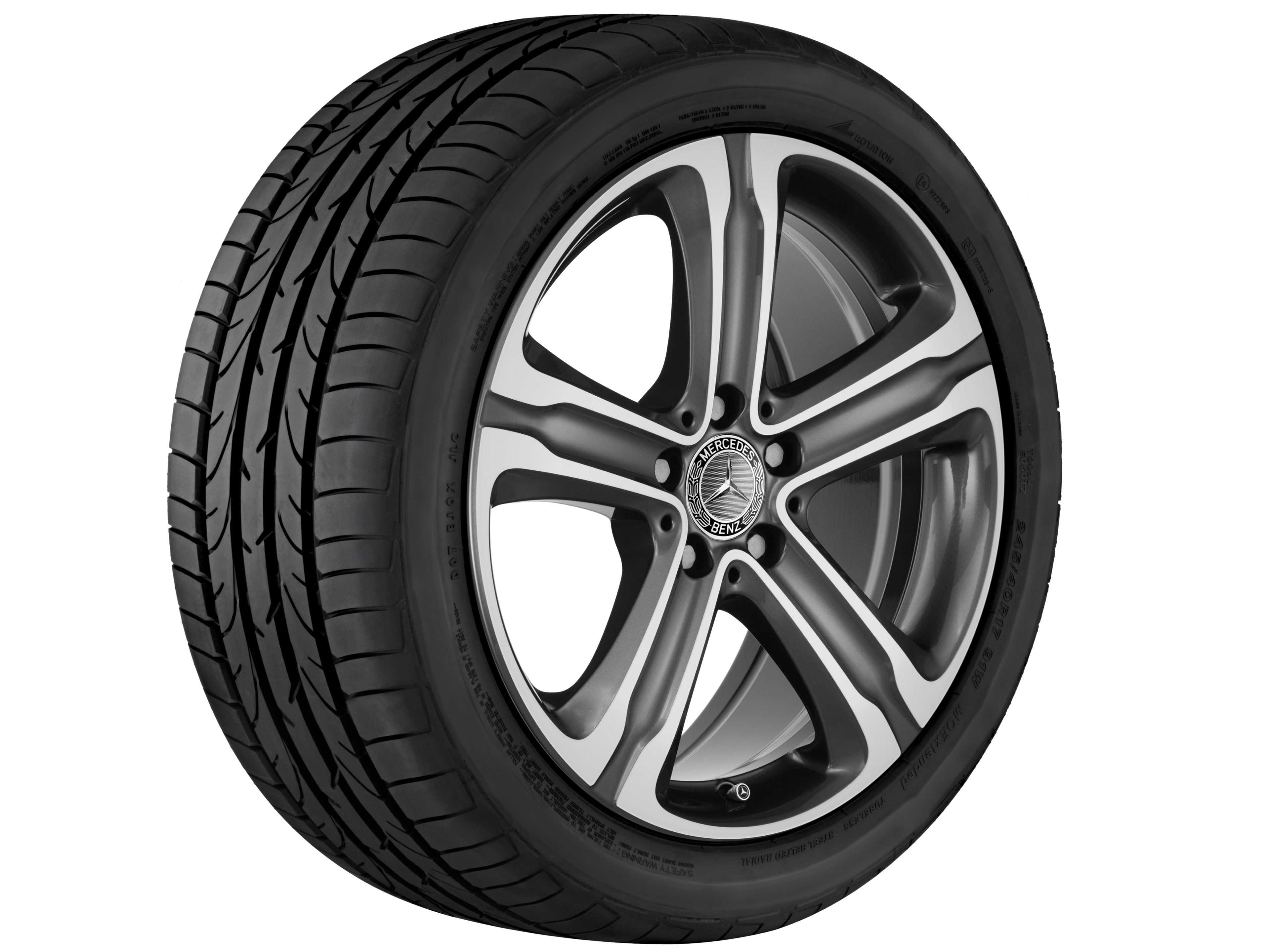 5-Speichen-Rad, 45,7 cm (18 Zoll) - 8 J x 18 ET 38, tremolit-metallic, glanzgedreht