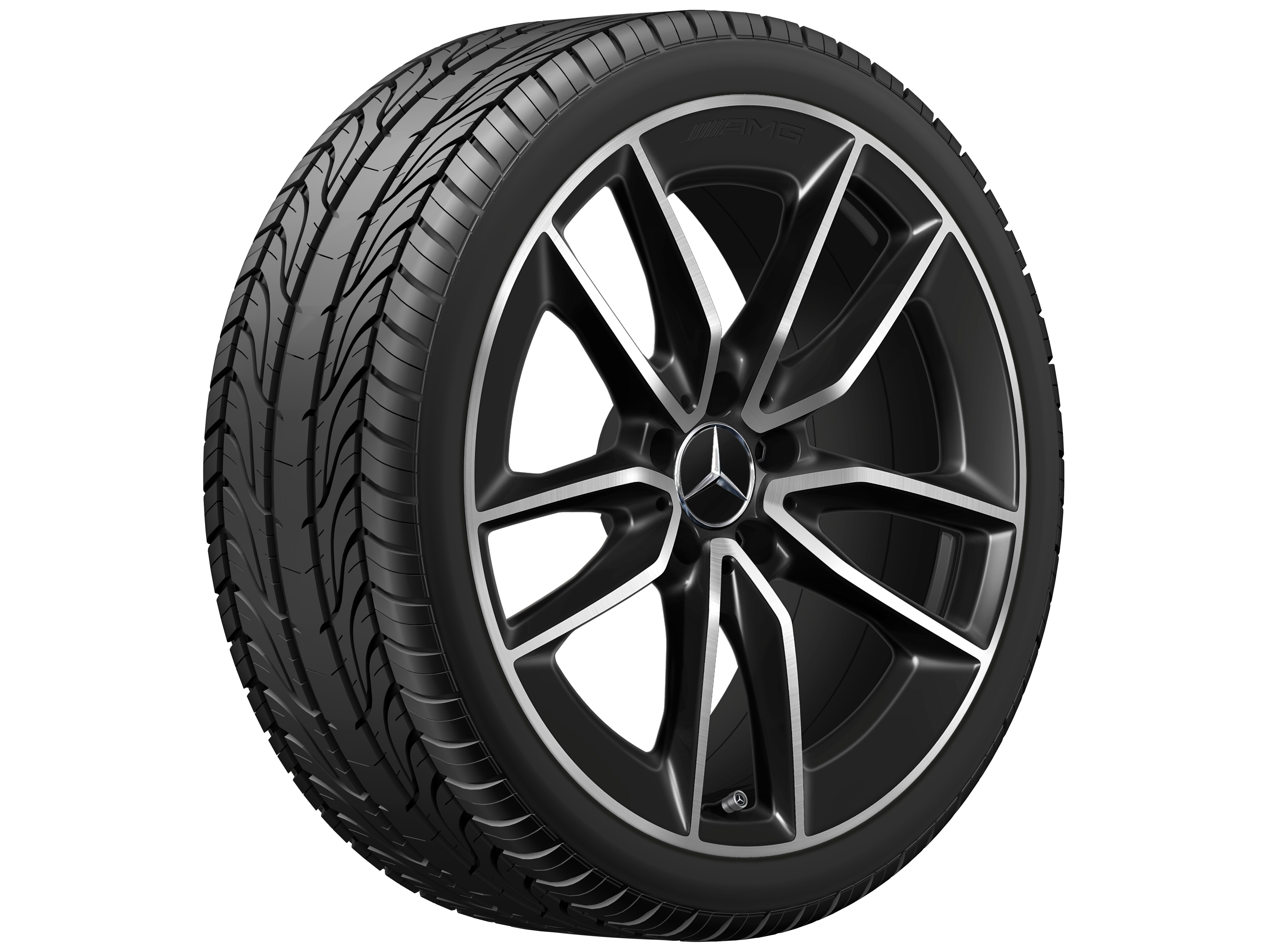 AMG 5-Doppelspeichen-Rad, 48,3 cm (19 Zoll) - 8,5 J x 19 ET 55,2, schwarz, glanzgedreht