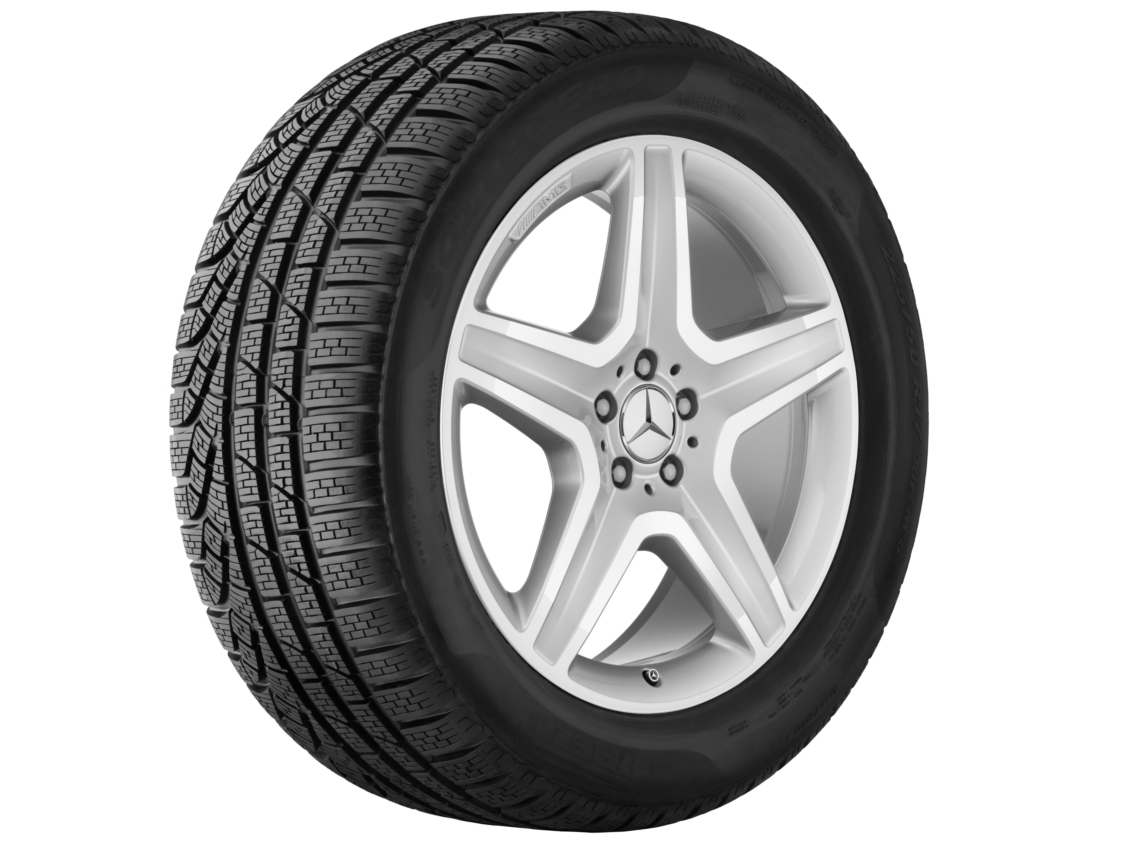 AMG 5-Speichen-Rad, 50,8 cm (20 Zoll) - 9 J x 20 ET 57, silberfarben, glanzgedreht