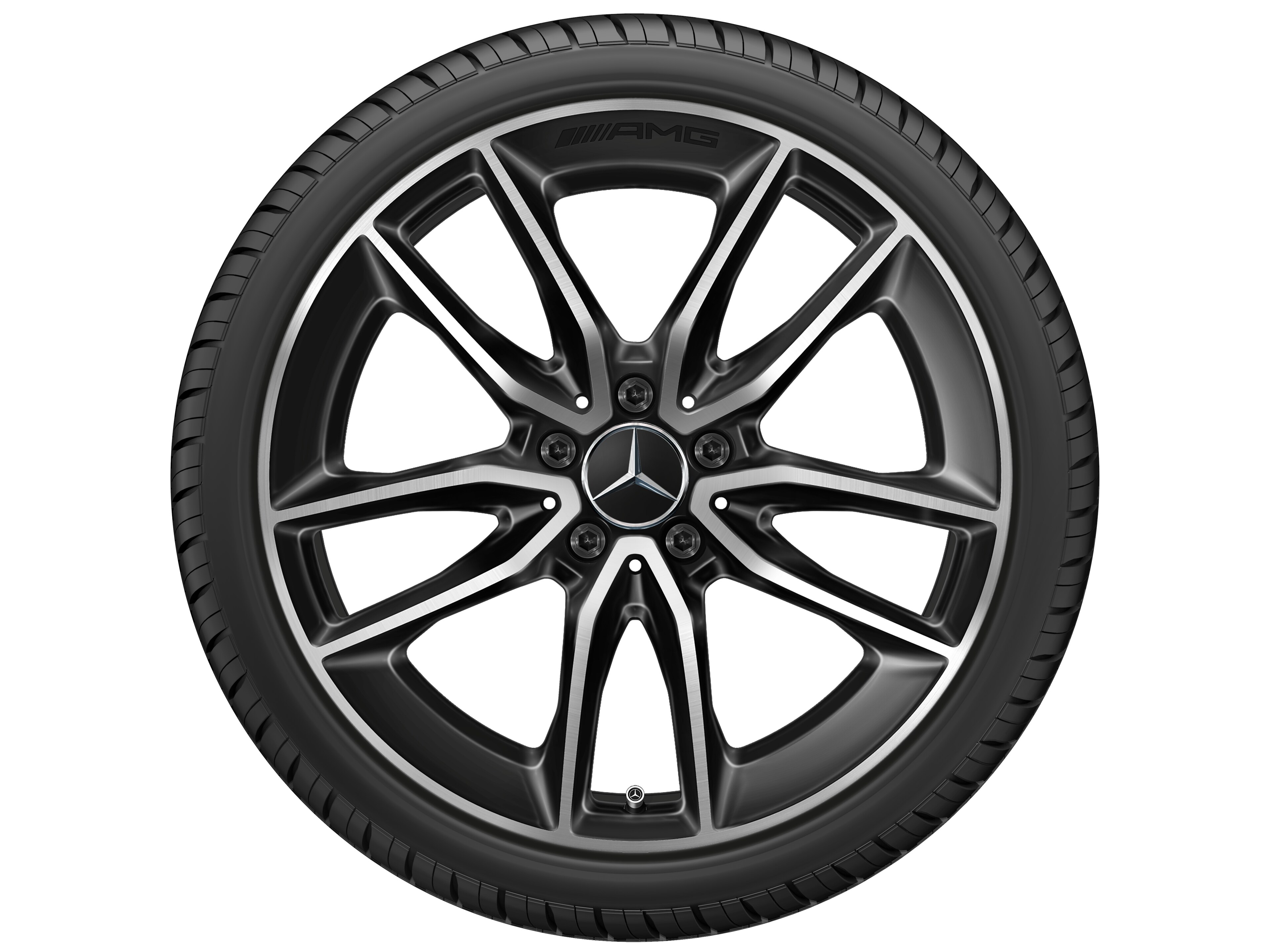 AMG 5-Doppelspeichen-Rad, 48,3 cm (19 Zoll) - 8,5 J x 19 ET 55,2, schwarz, glanzgedreht