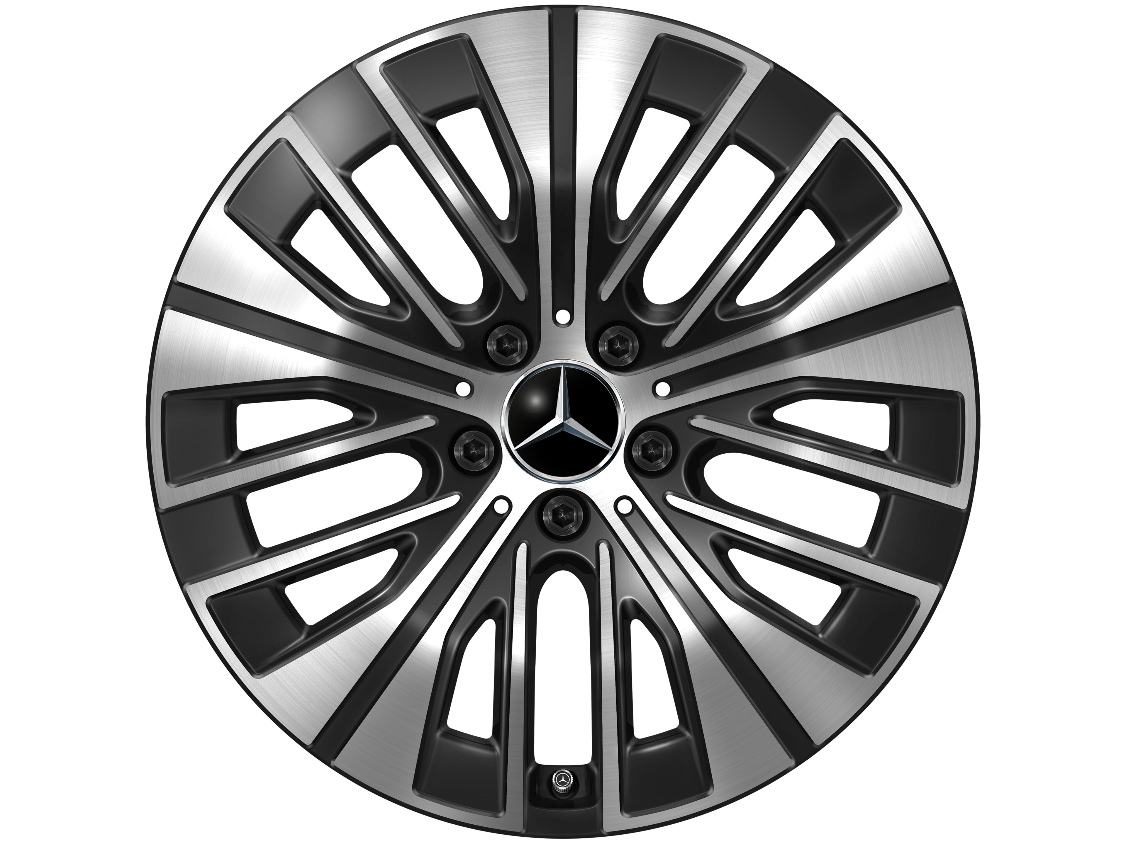 5-Tripel-Speichen-Rad, 45,7 cm (18 Zoll) - 7,5 J x 18 ET 53,5, schwarz, glanzgedreht