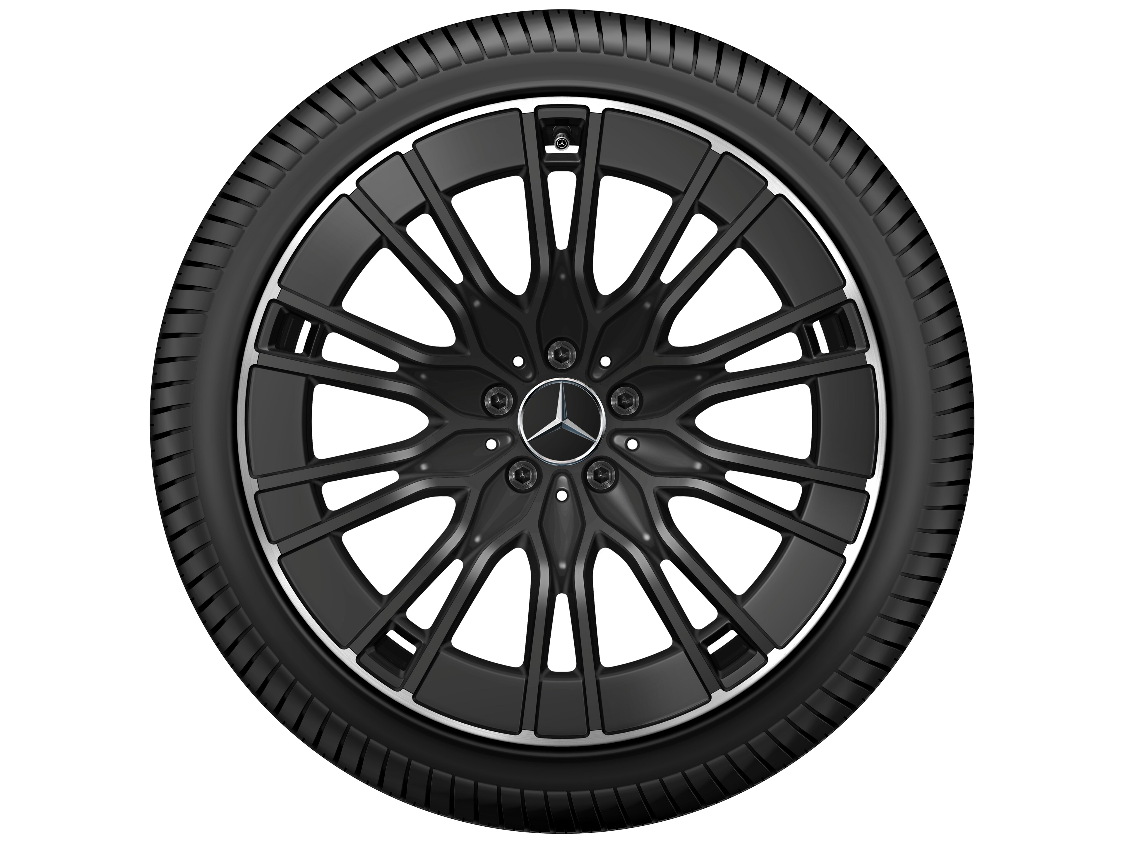 10-Doppelspeichen-Rad, Aero, 50,8 cm (20 Zoll), Felgenhorn glanzgedreht - 8,5 J x 20 ET 35,5, schwarz, glanzgedreht