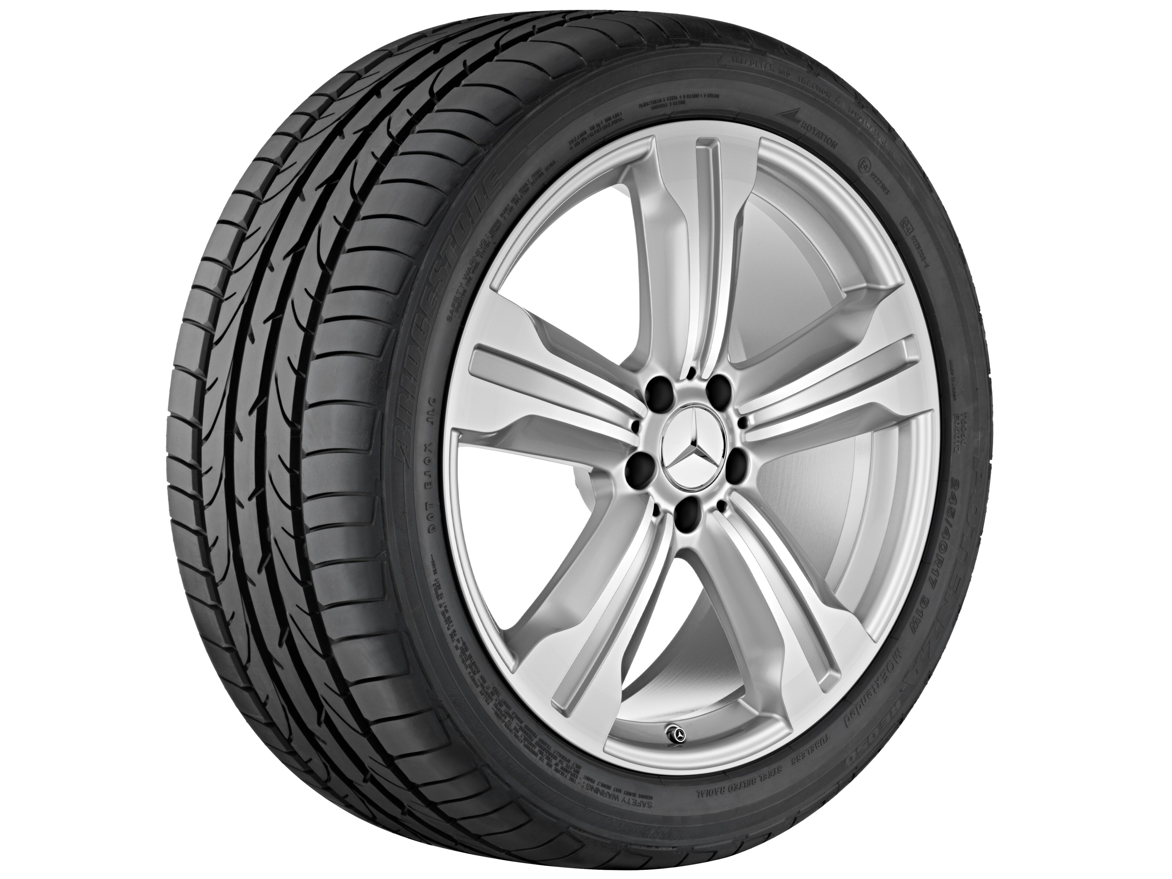 5-Speichen-Rad, Kiyali, 50,8 cm (20 Zoll) - 9,5 J x 20 ET 43, titansilber, glanzgedreht