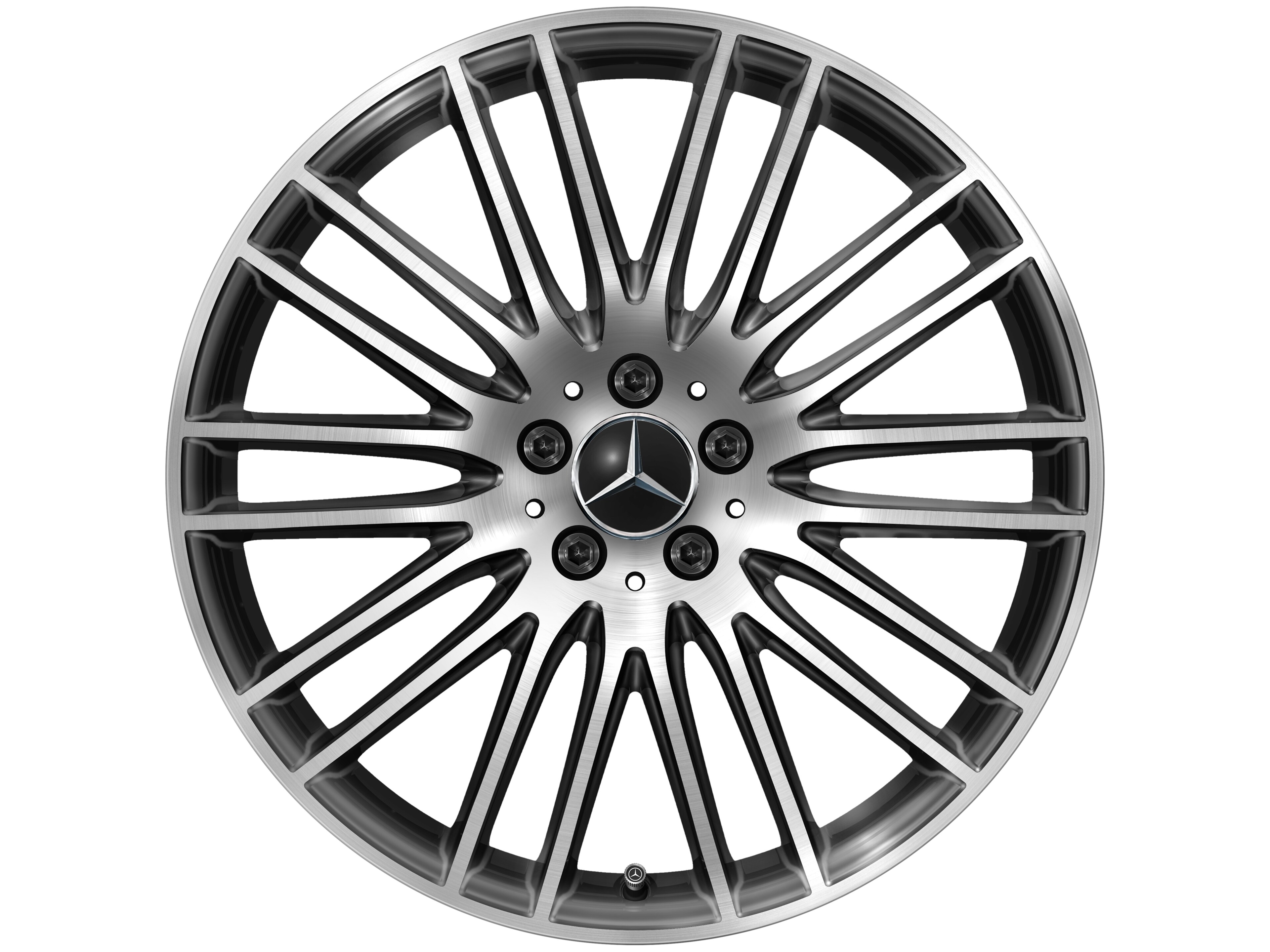 Vielspeichen-Rad, 50,8 cm (20 Zoll), glanzgedreht - 8,5 J x 20 ET 34,5, schwarz, glanzgedreht