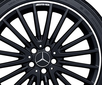 AMG Vielspeichen-Rad, 50,8 cm (20 Zoll), Felgenhorn glanzgedreht - 8 J x 20 ET 43,5, schwarz matt, glanzgedreht