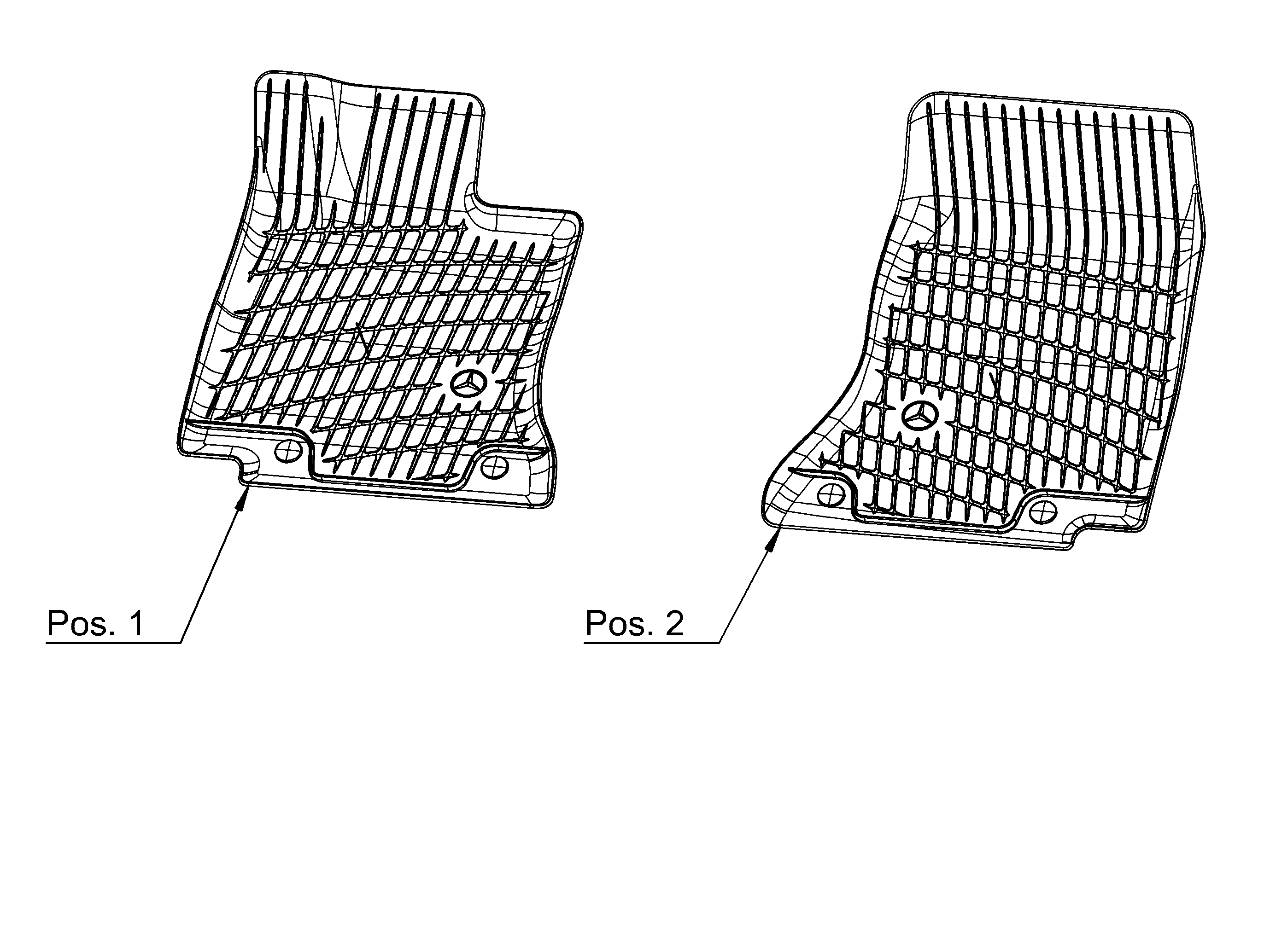 Allwettermatten, Dynamic Squares, Fahrer-/Beifahrermatte, 2-teilig - LL, schwarz