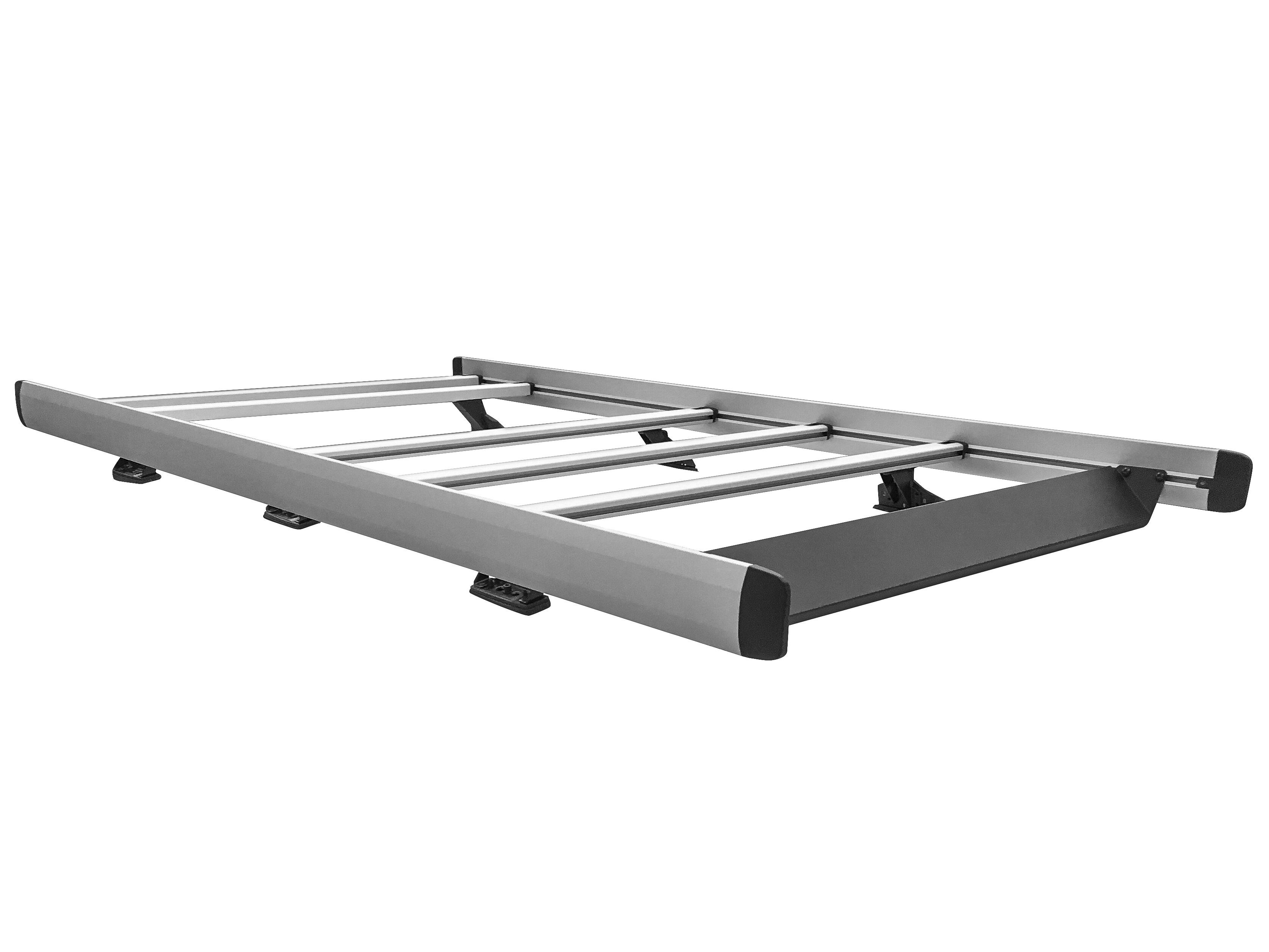 Lastenkorb, kompakt, mit Laderolle, für Länge L1 - Aluminium / Stahl, schwarz-silber, Lack