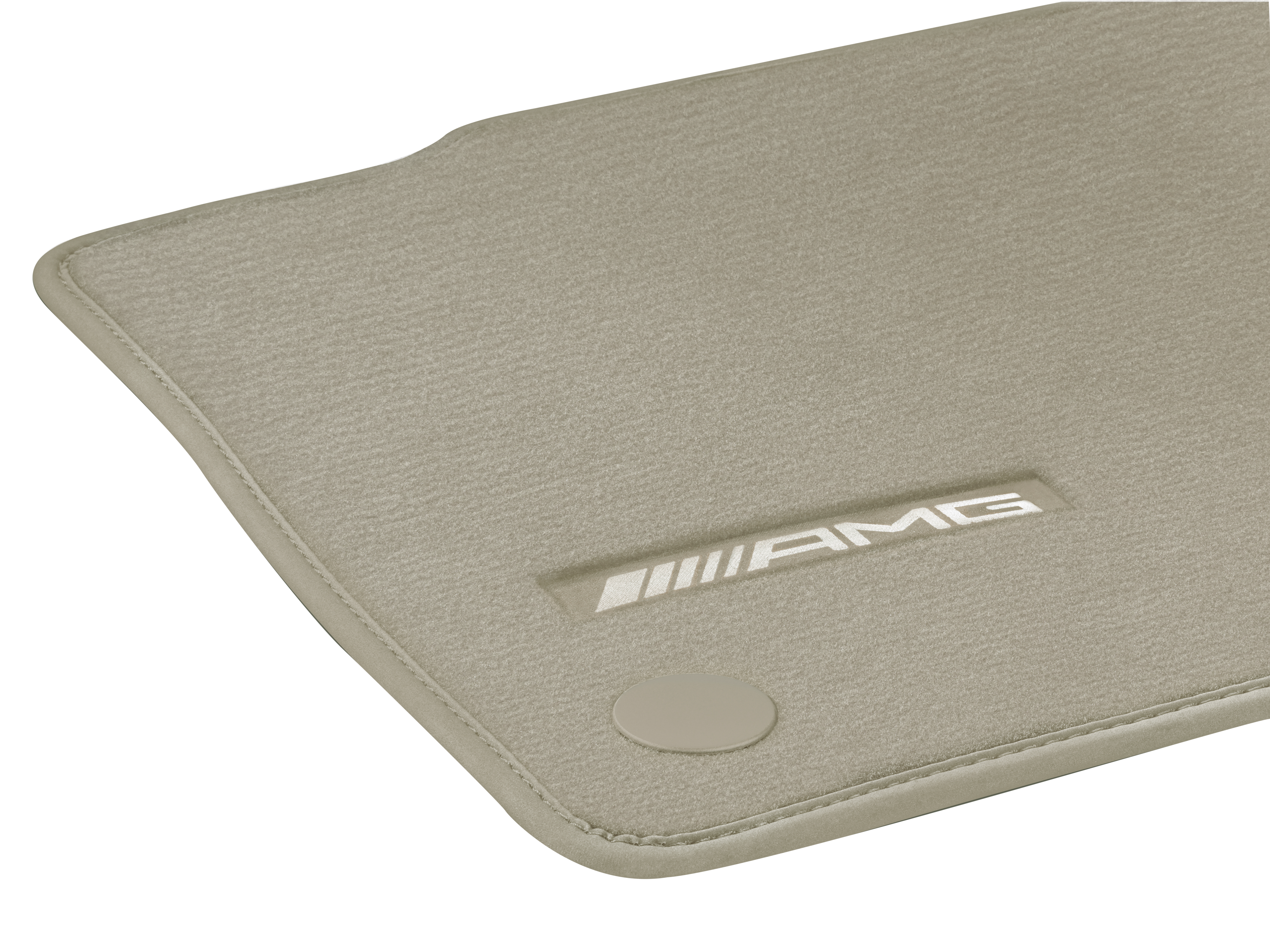AMG Veloursmatten, Satz, 4-teilig, mit AMG Weblogo - LL, elfenbeinbeige, Einfassung elfenbeinbeige