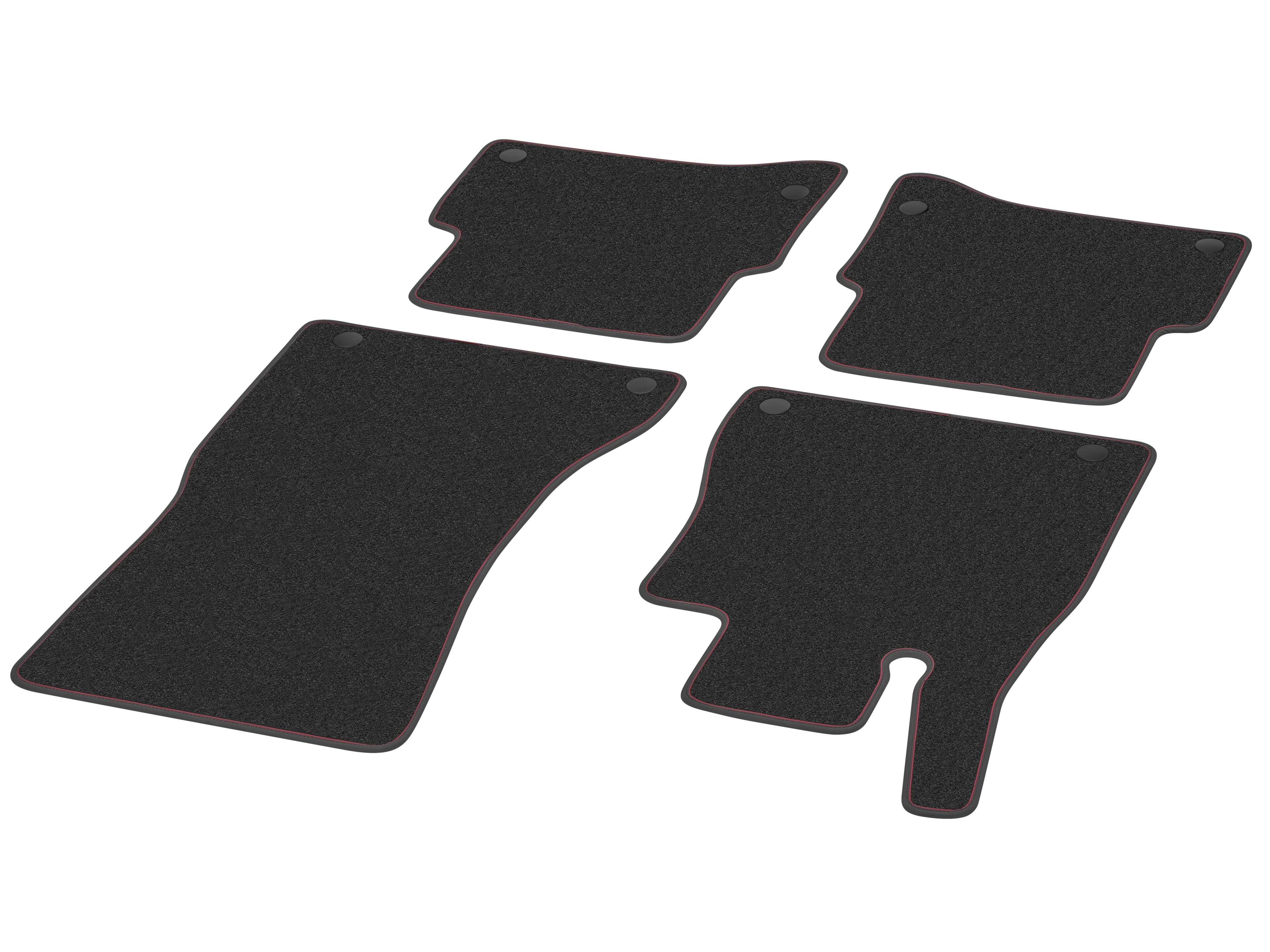 Veloursmatten, Satz, 4-teilig, Exklusivpaket P34 - RL, schwarz / karminrot